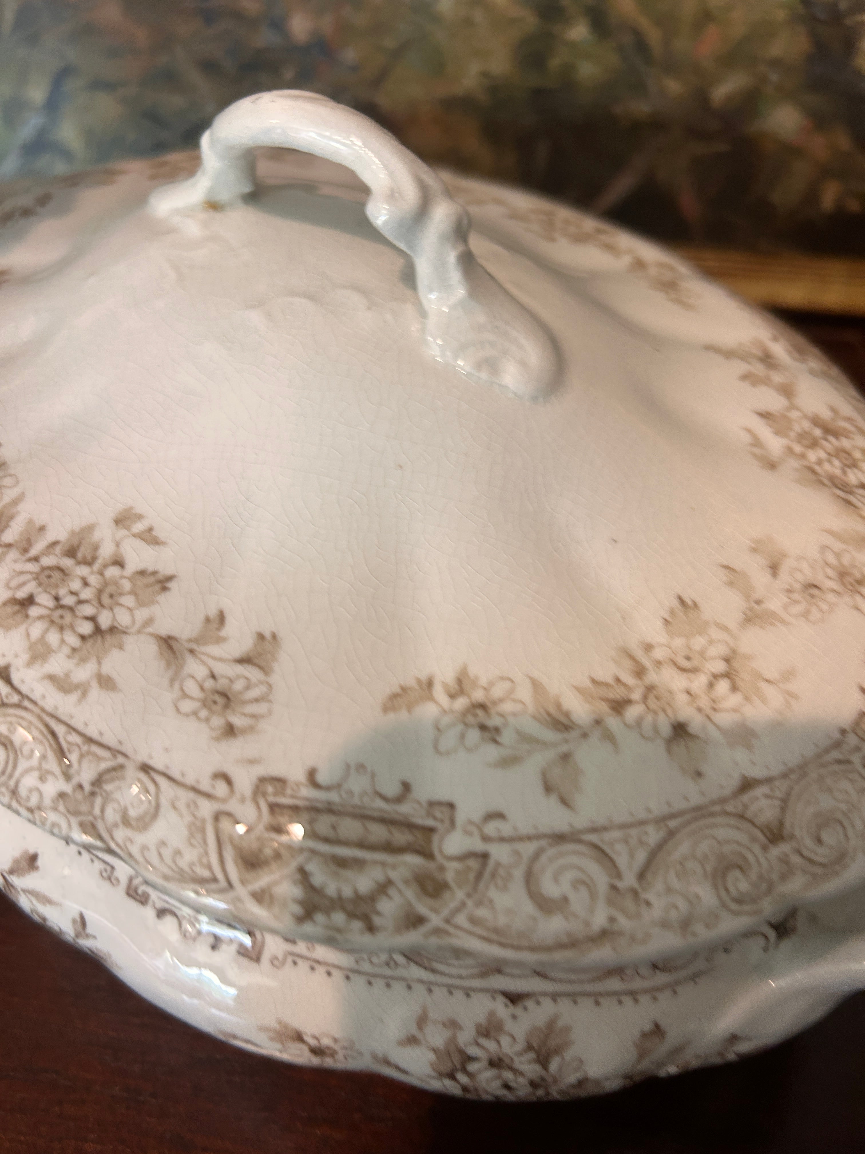 Antique Anchor Pottery Ironstone Serving Dish- Paris Elite Pattern