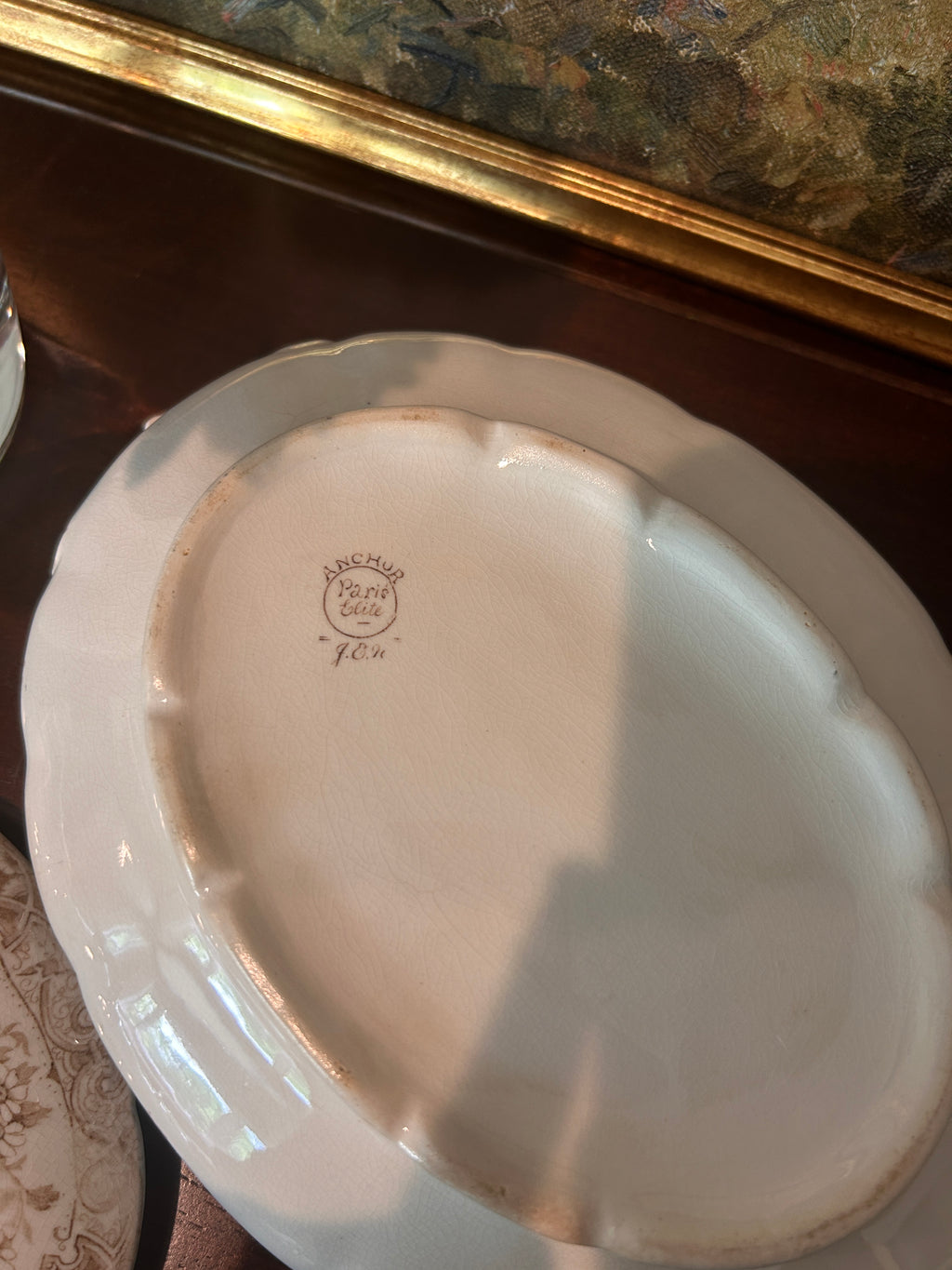 Antique Anchor Pottery Ironstone Serving Dish- Paris Elite Pattern