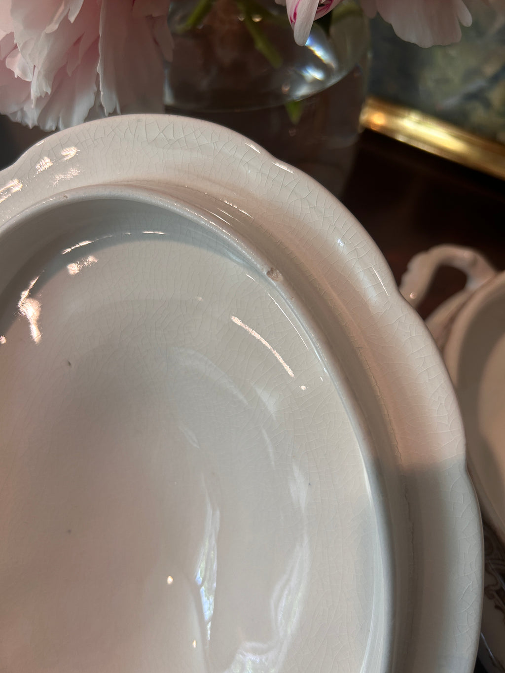 Antique Anchor Pottery Ironstone Serving Dish- Paris Elite Pattern