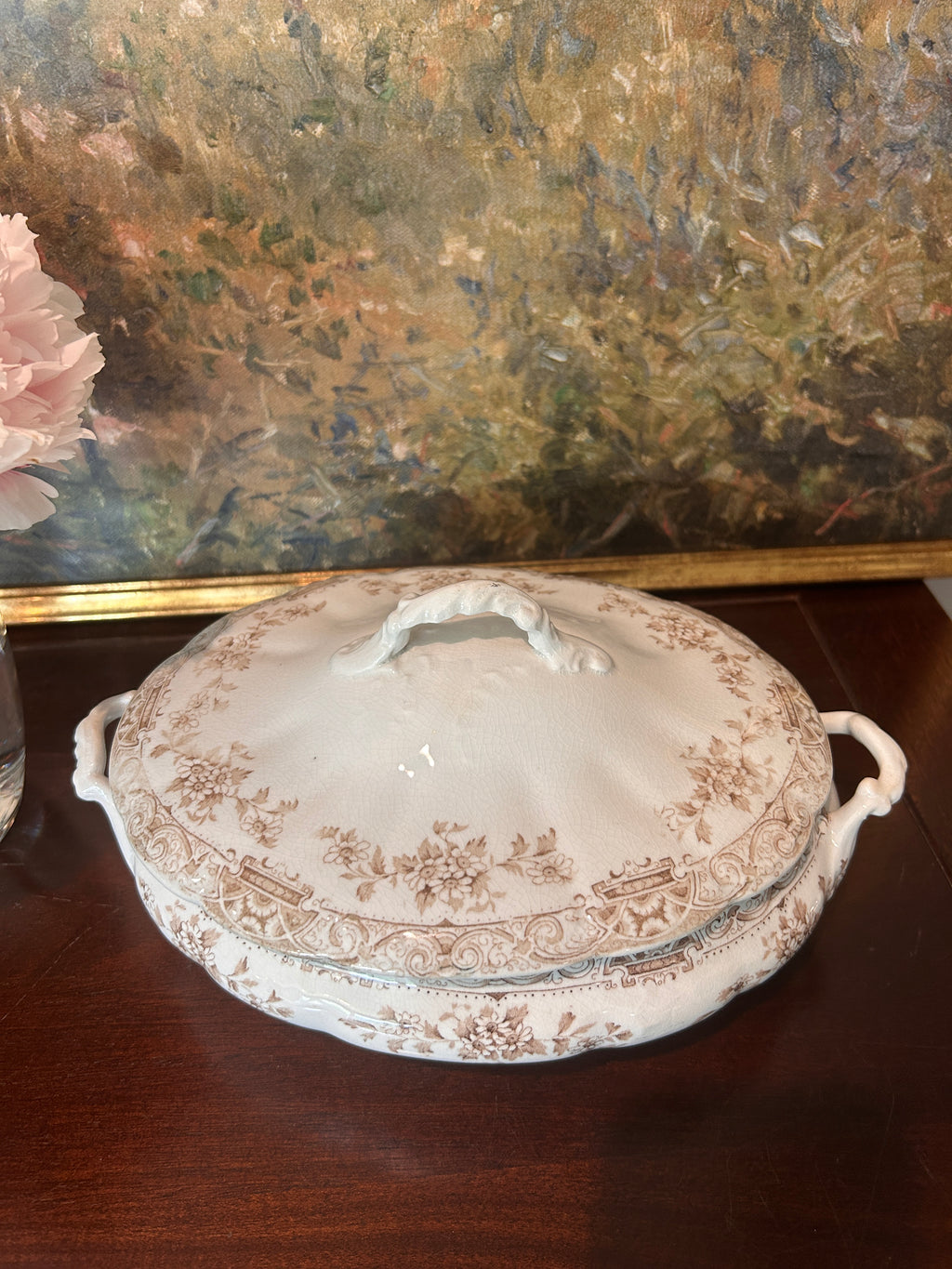 Antique Anchor Pottery Ironstone Serving Dish- Paris Elite Pattern