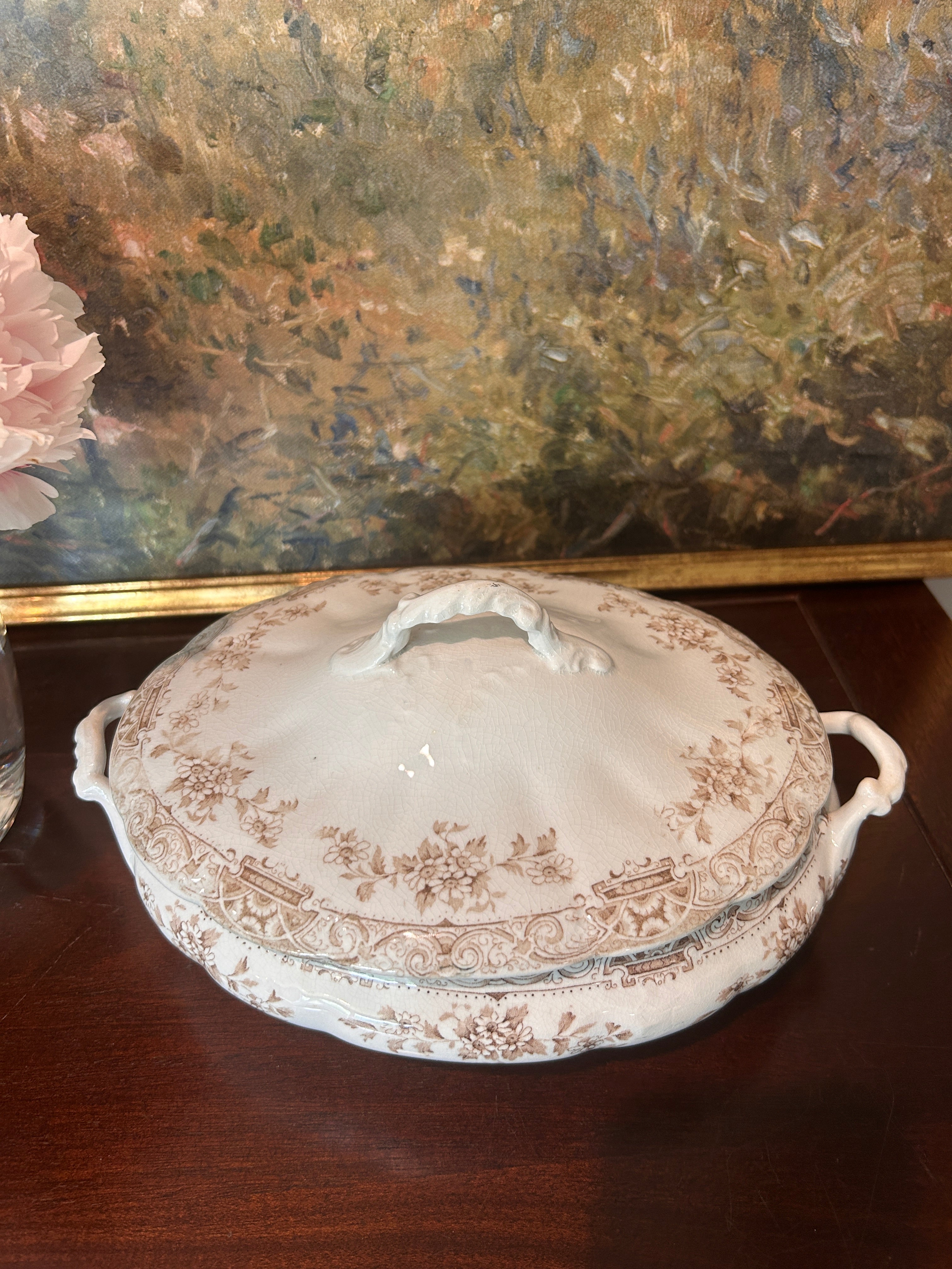 Antique Anchor Pottery Ironstone Serving Dish- Paris Elite Pattern
