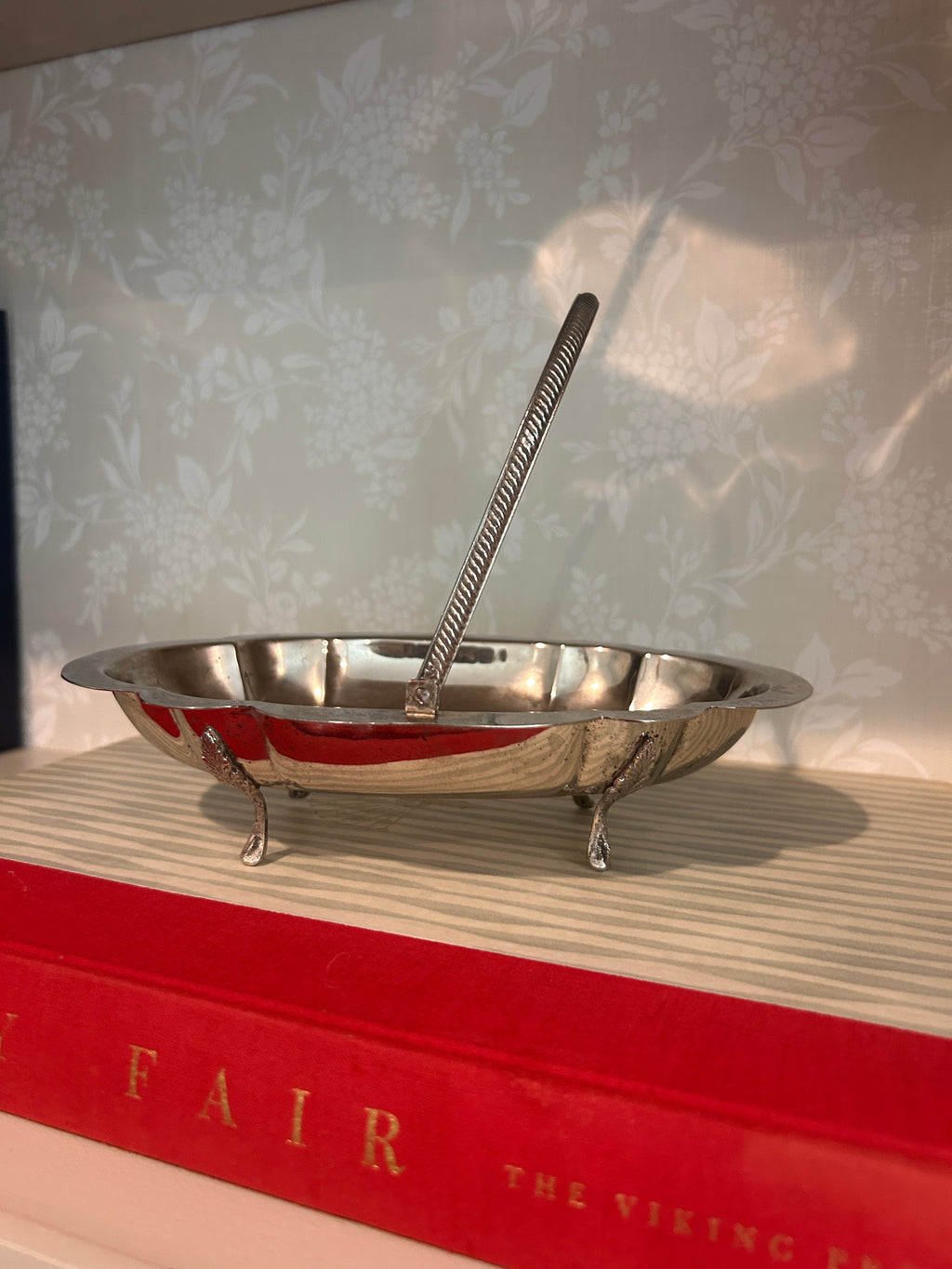 Vintage Handled Silverplate Footed Basket