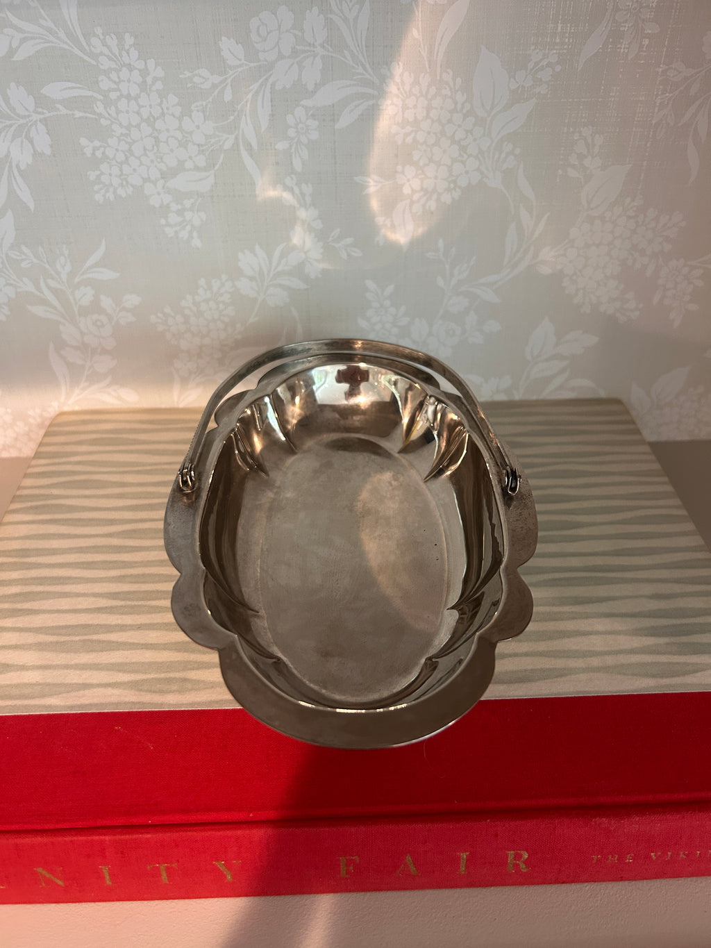 Vintage Handled Silverplate Footed Basket