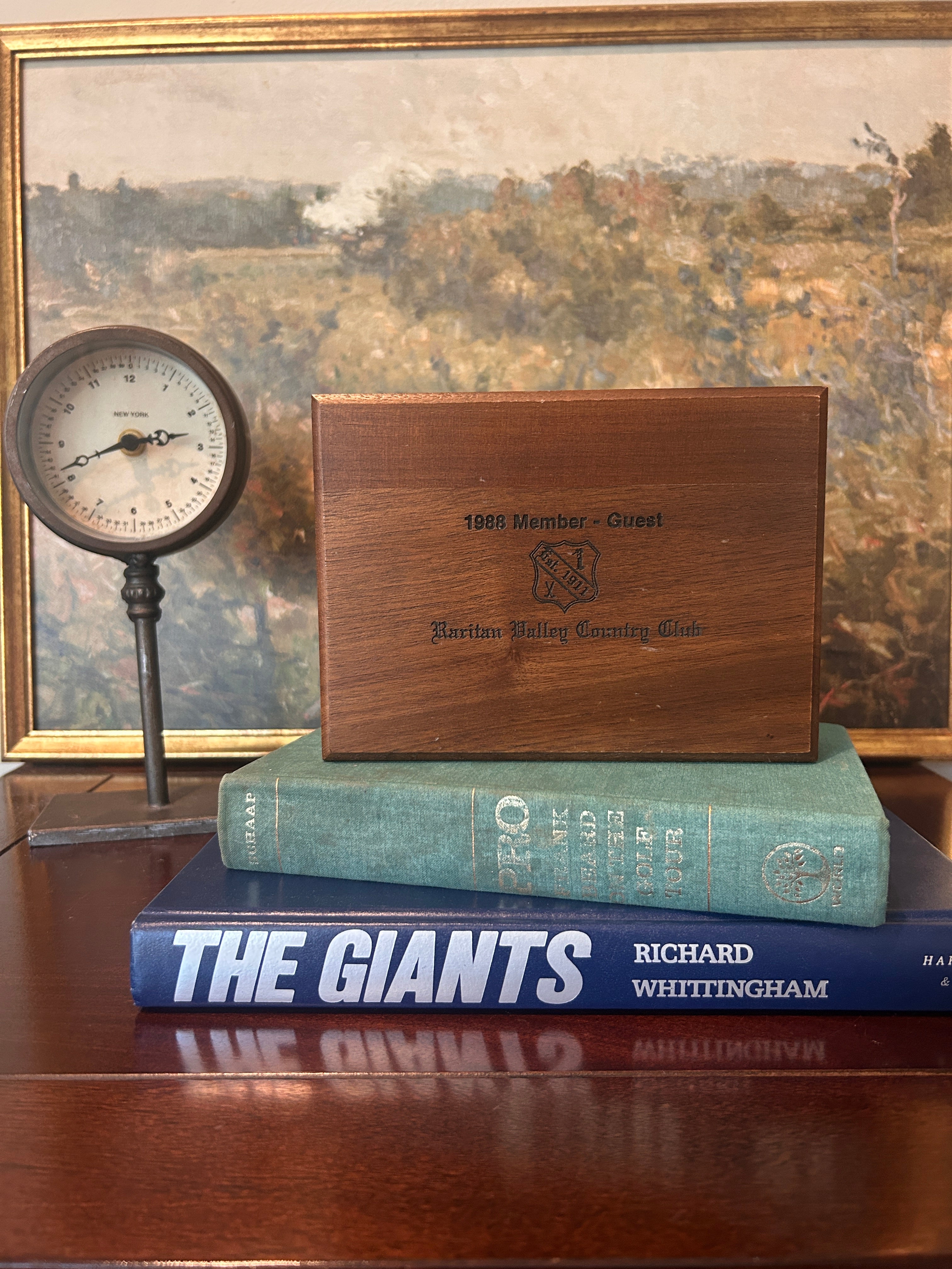 Vintage 1988 Raritan Valley Country Club Member Guest Wooden Box- Limited Time