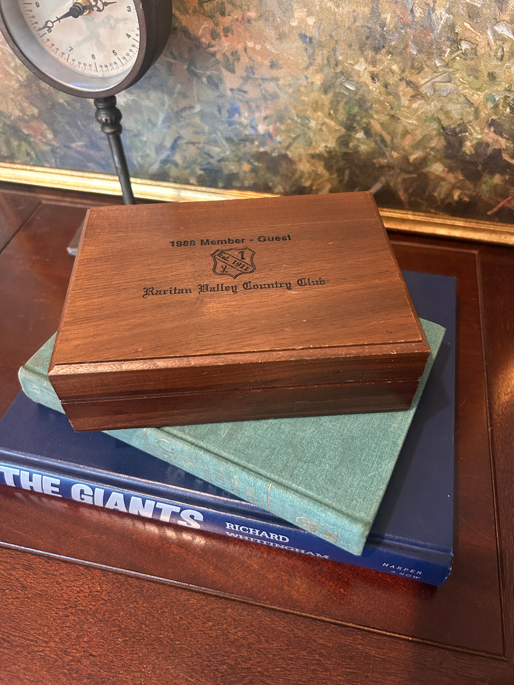 Vintage 1988 Raritan Valley Country Club Member Guest Wooden Box- Limited Time