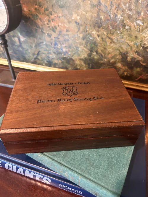 Vintage 1988 Raritan Valley Country Club Member Guest Wooden Box- Limited Time