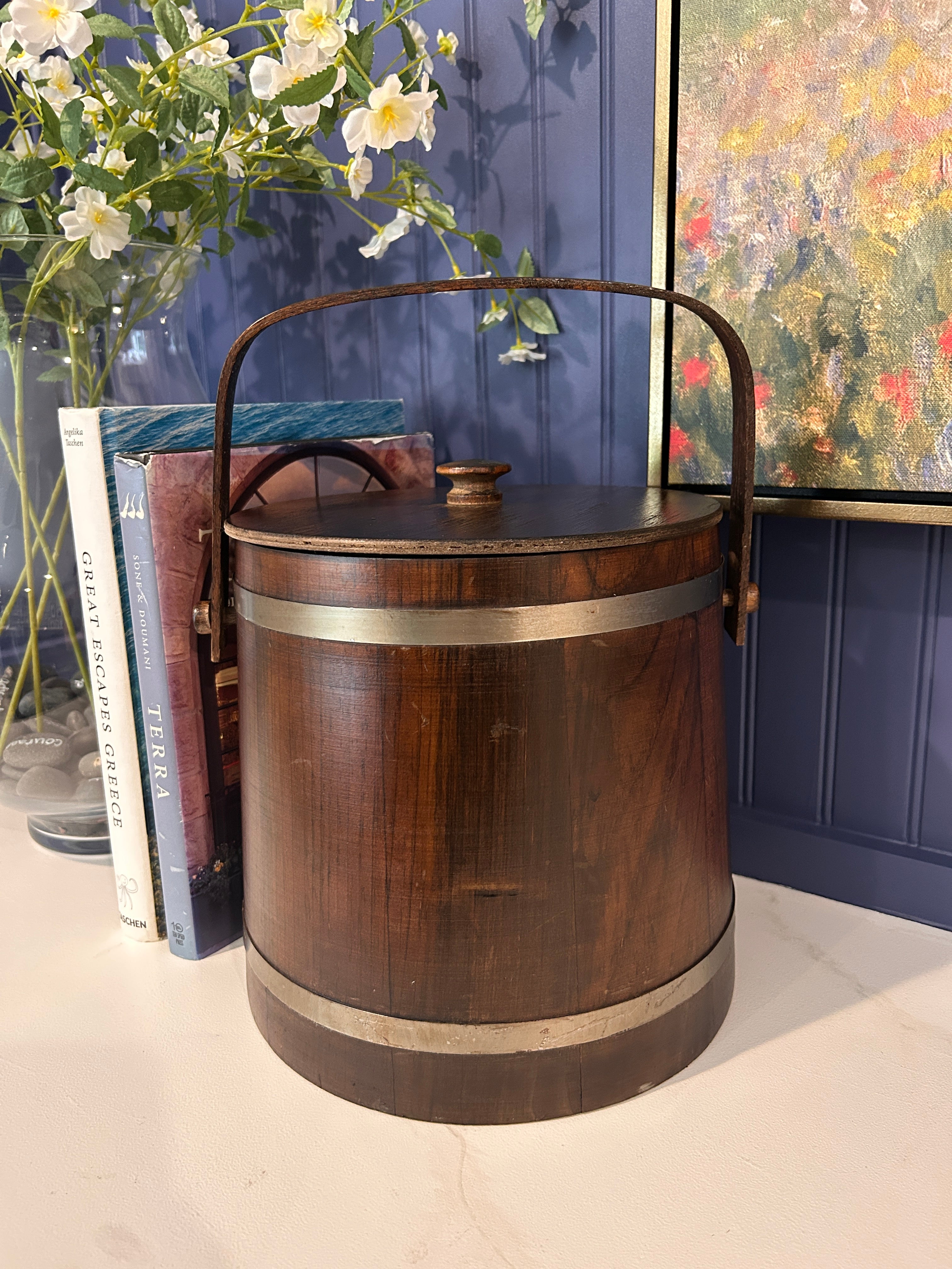 Vintage Basketville Wooden Ice Bucket- Limited Time