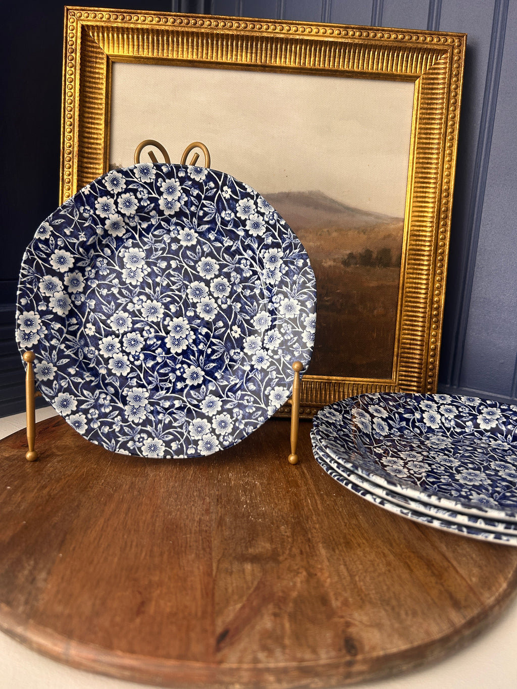Vintage Burleigh Calico Salad Plates- Set of 4