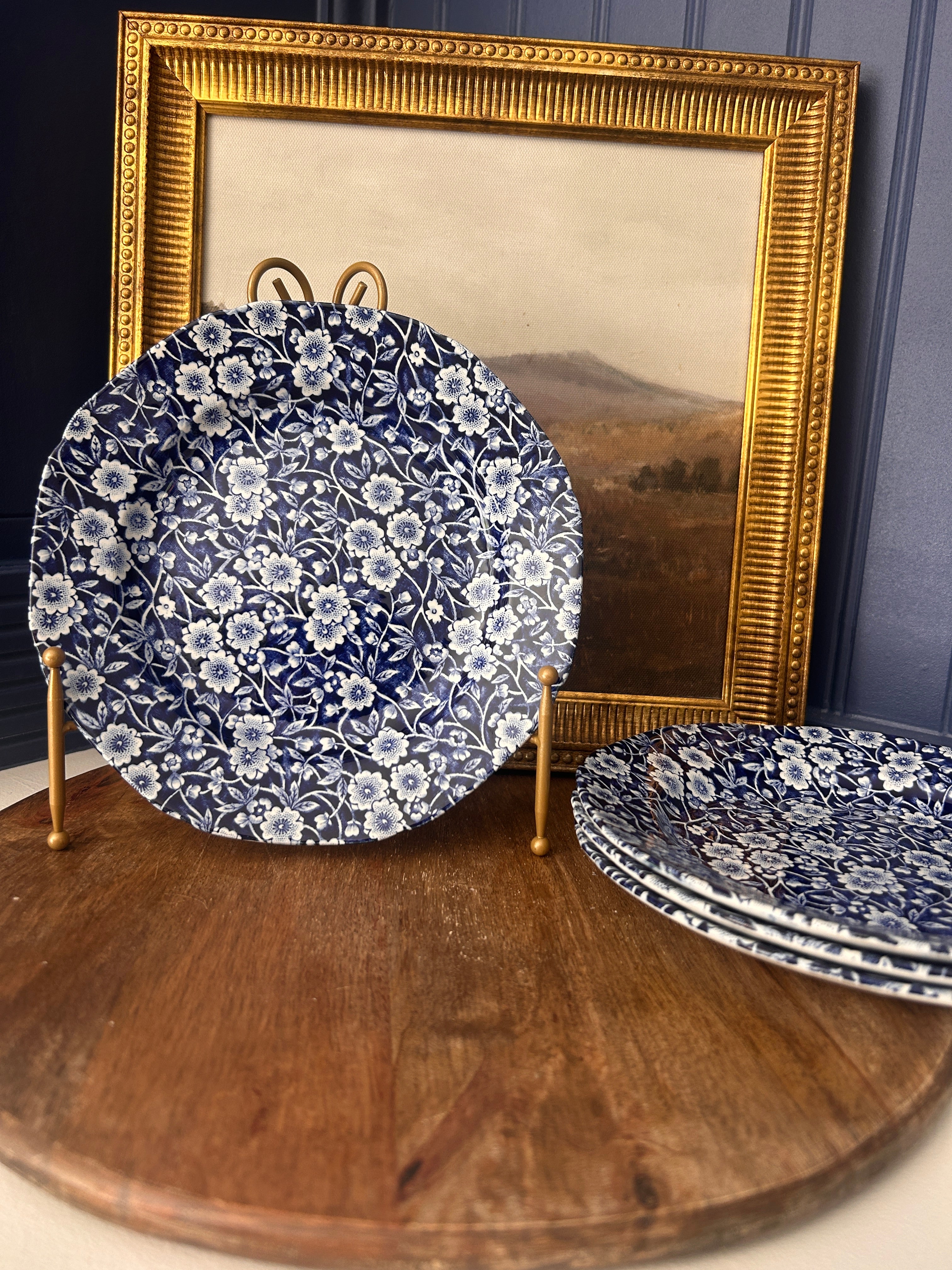 Vintage Burleigh Calico Salad Plates- Set of 4