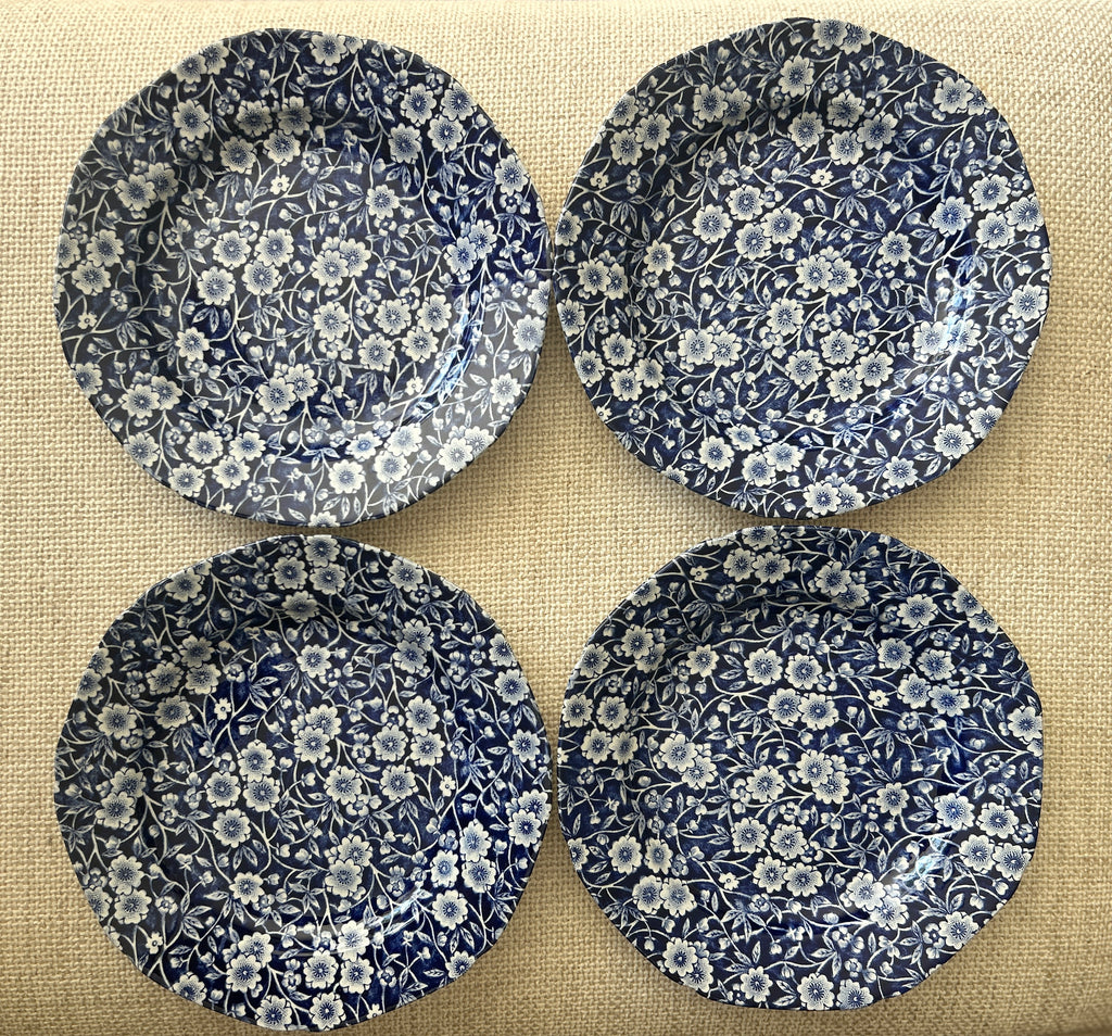 Vintage Burleigh Calico Salad Plates- Set of 4