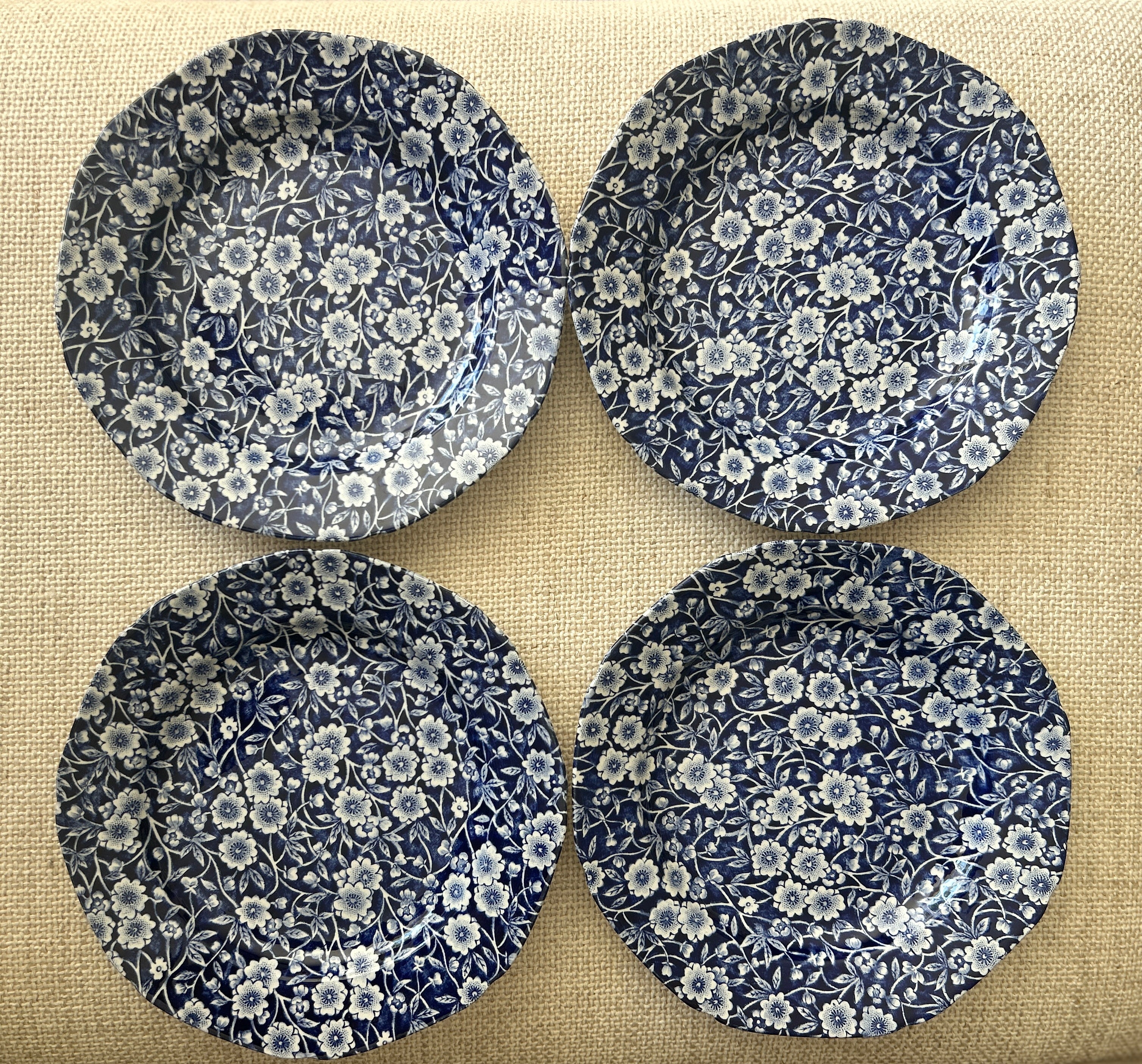 Vintage Burleigh Calico Salad Plates- Set of 4