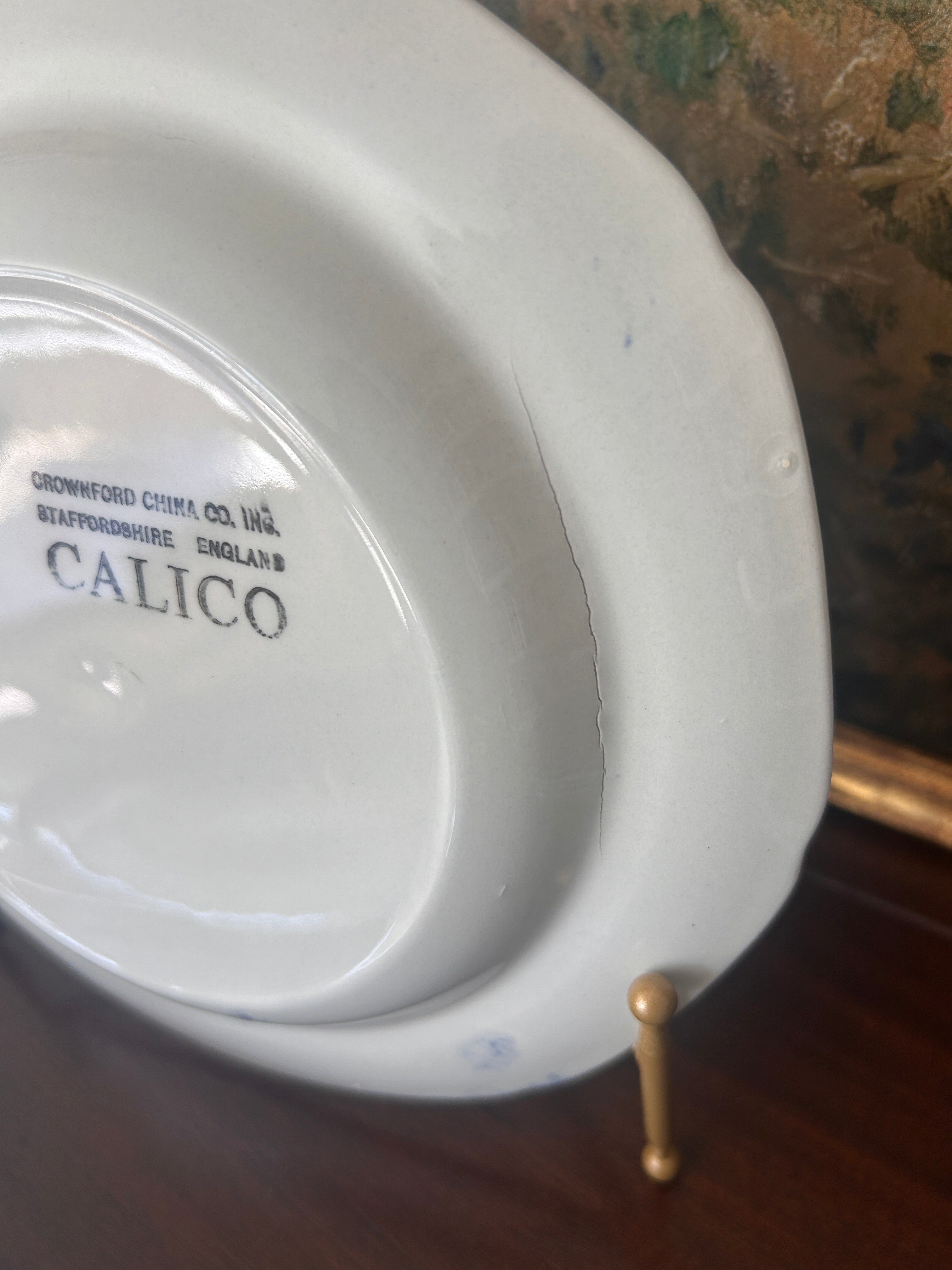 Vintage Crownford China Co. Calico Salad Plates- Set of 8