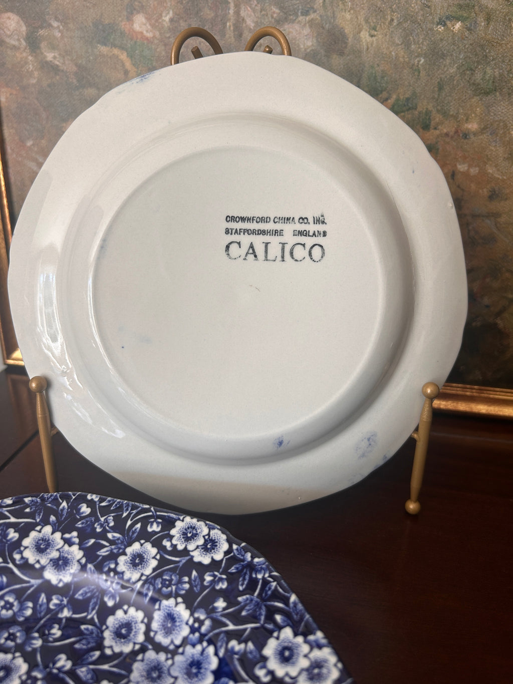 Vintage Crownford China Co. Calico Salad Plates- Set of 8