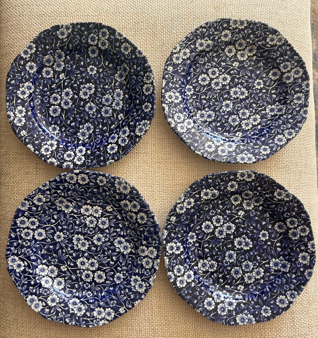 Vintage Crownford China Co. Calico Salad Plates- Set of 8