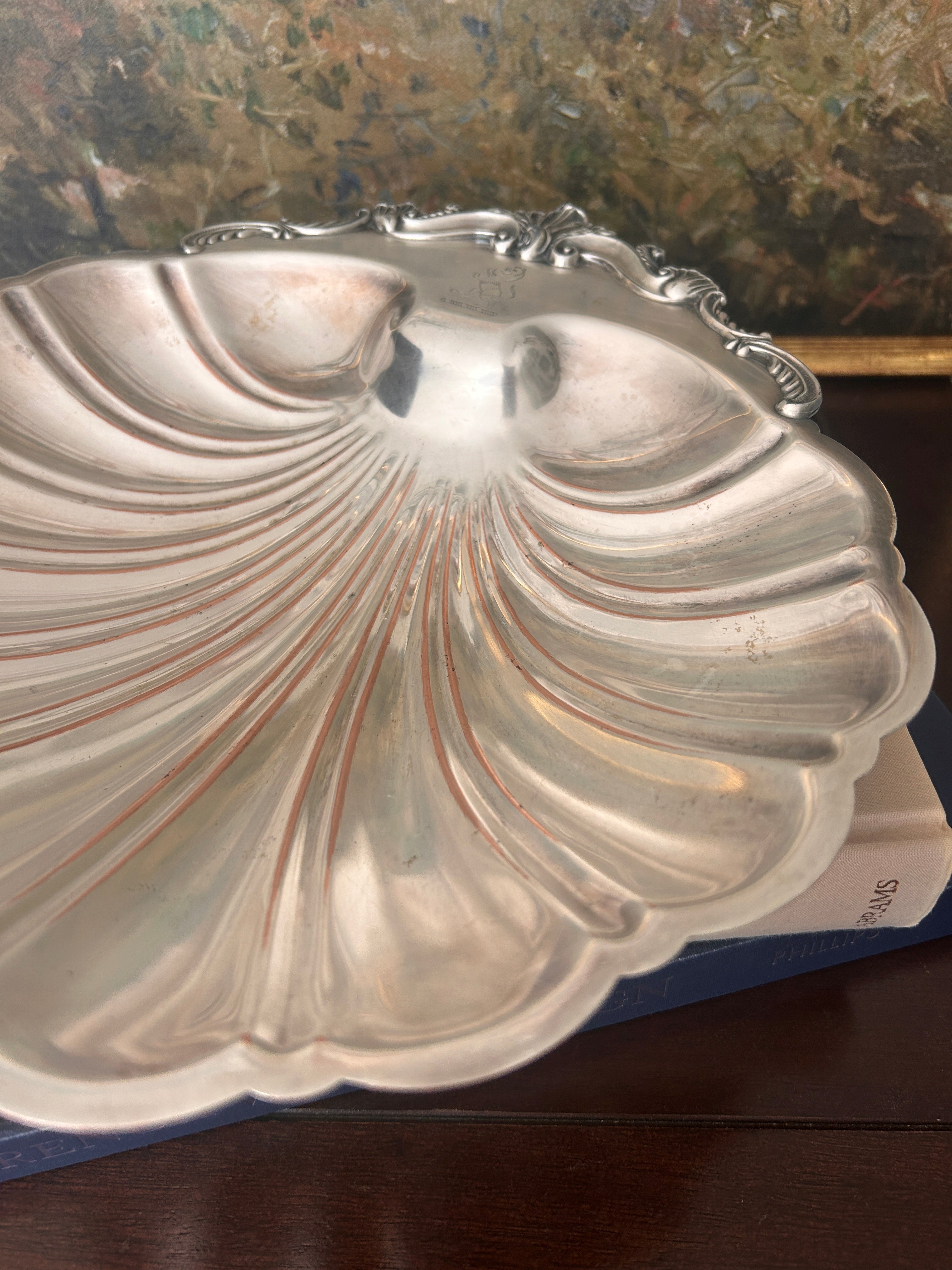 Vintage Silverplate Scalloped Clam Shell Bowl
