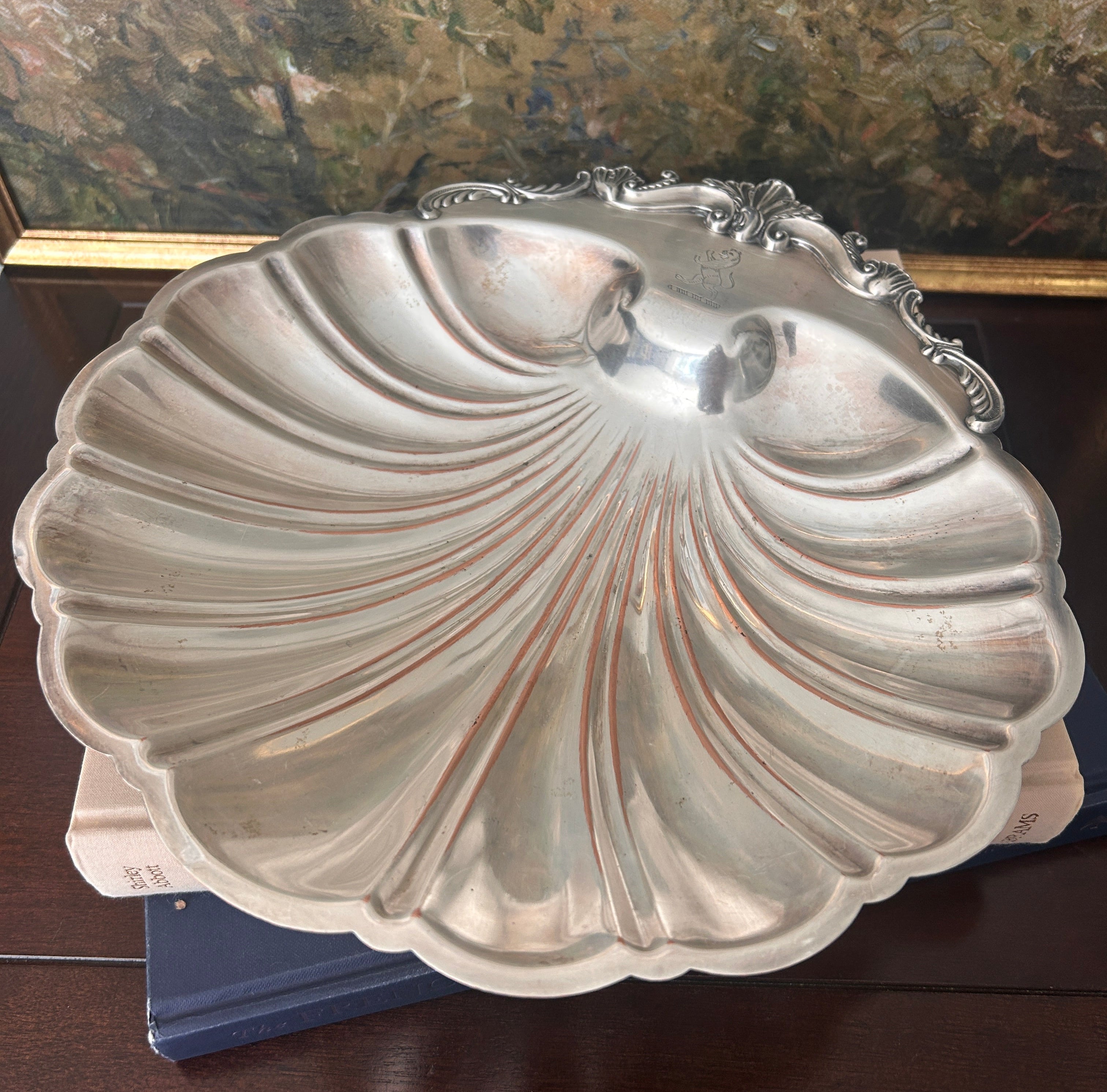Vintage Silverplate Scalloped Clam Shell Bowl