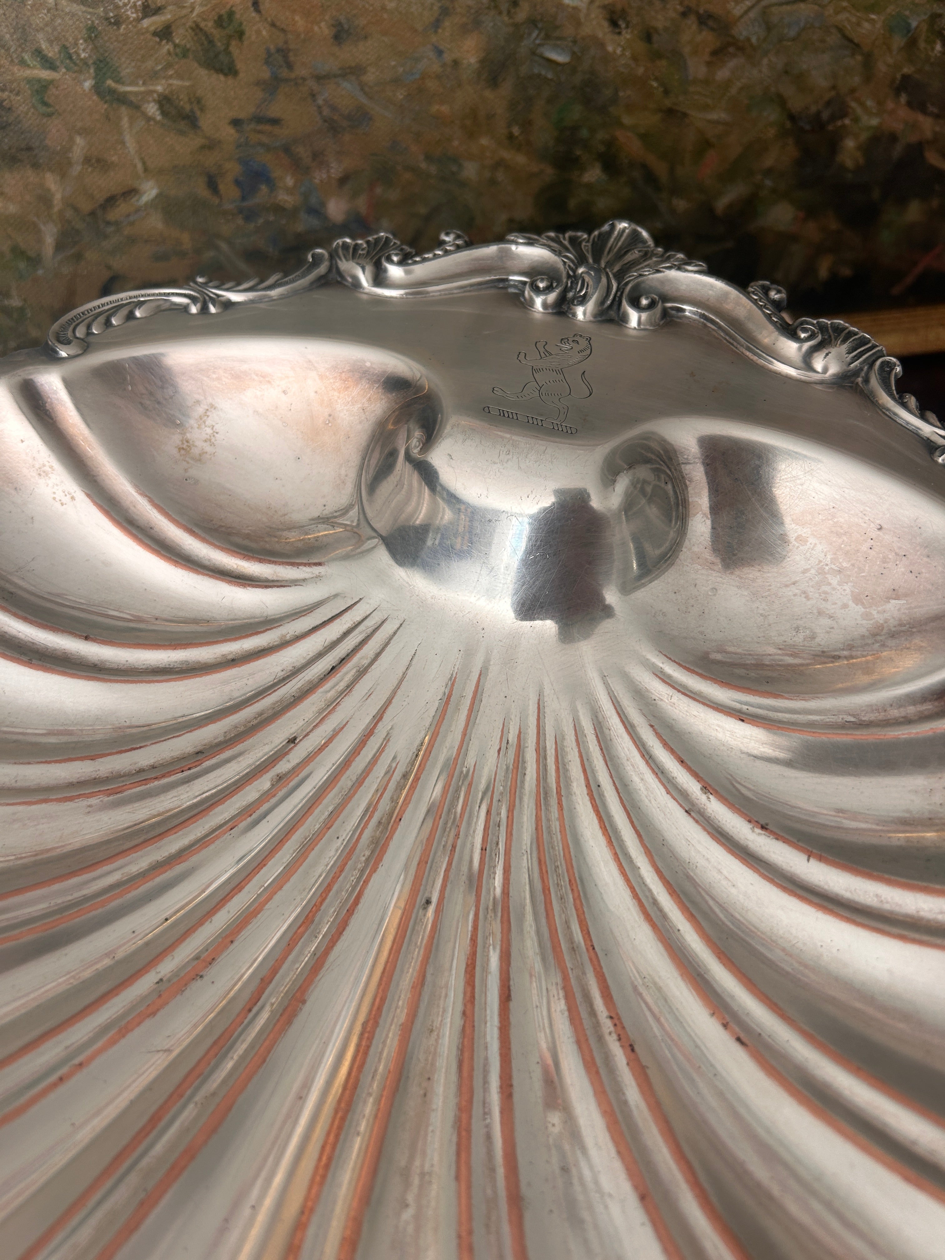 Vintage Silverplate Scalloped Clam Shell Bowl
