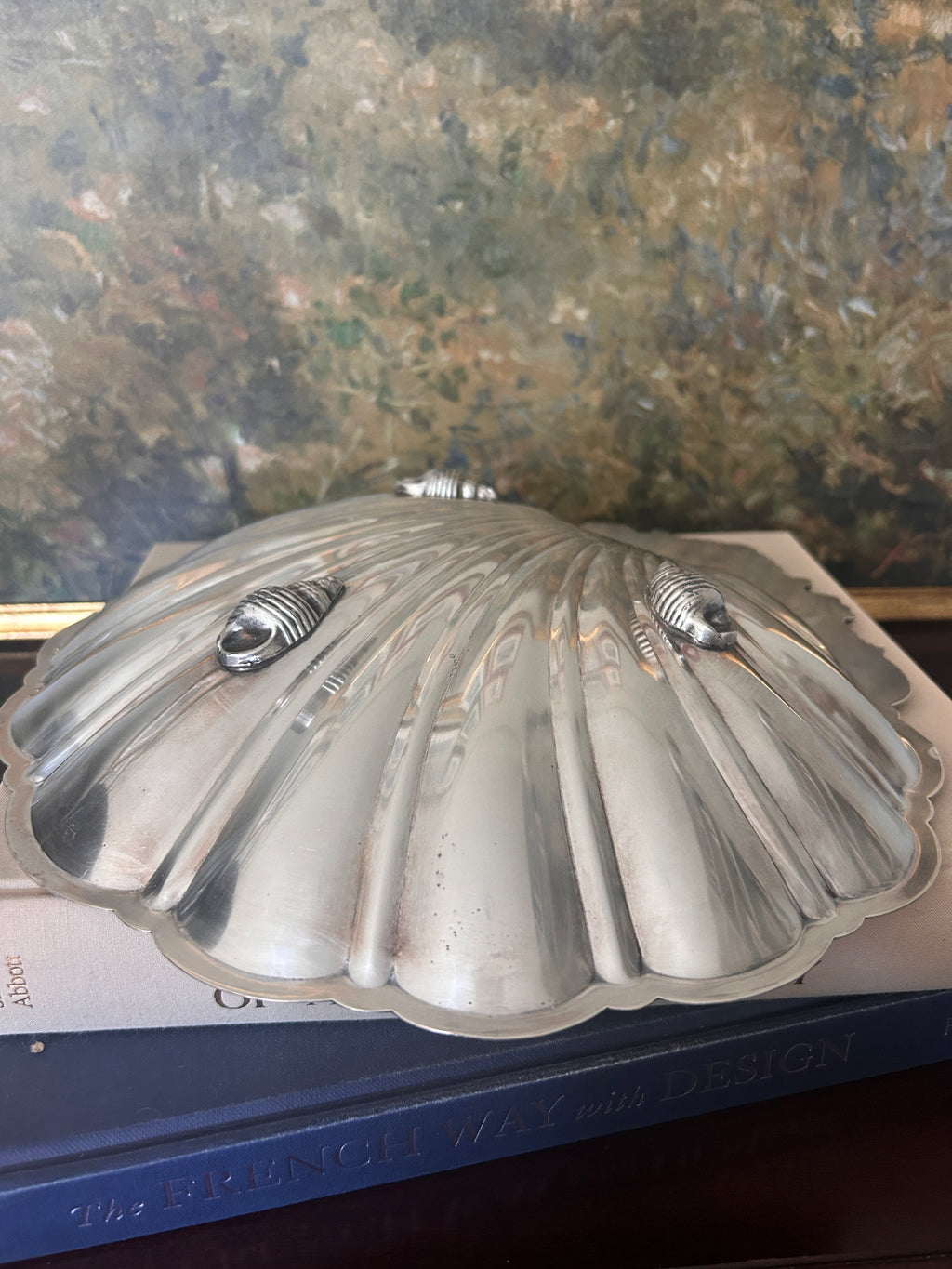 Vintage Silverplate Scalloped Clam Shell Bowl
