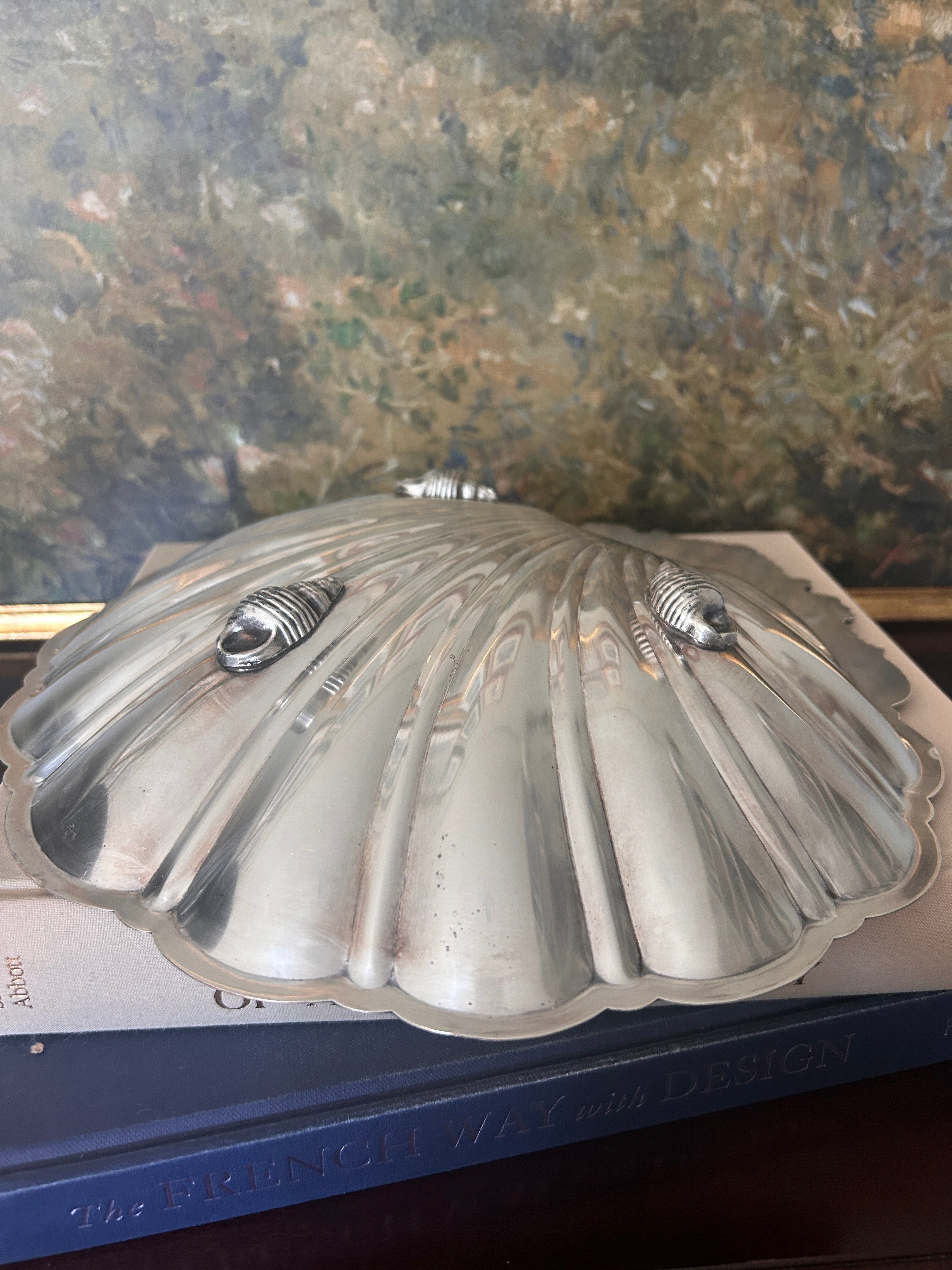 Vintage Silverplate Scalloped Clam Shell Bowl