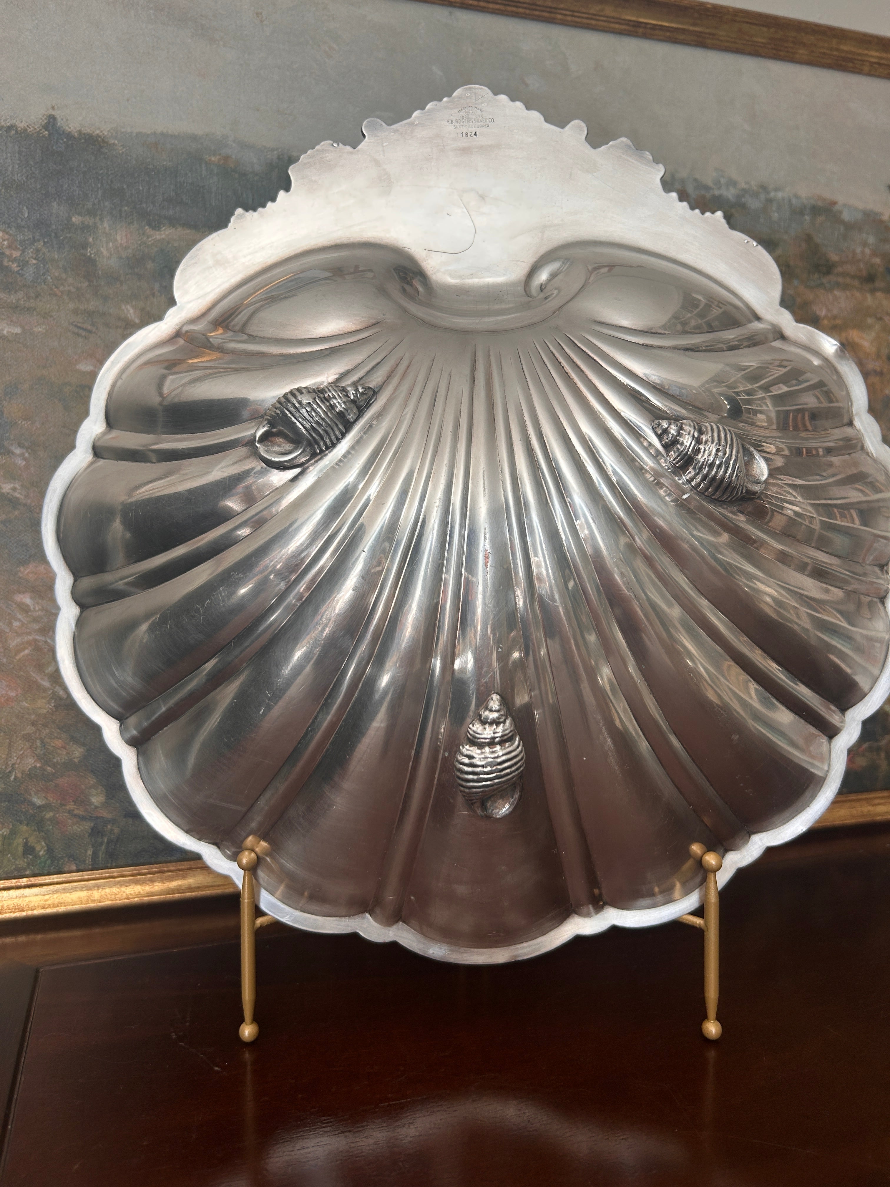 Vintage Silverplate Scalloped Clam Shell Bowl
