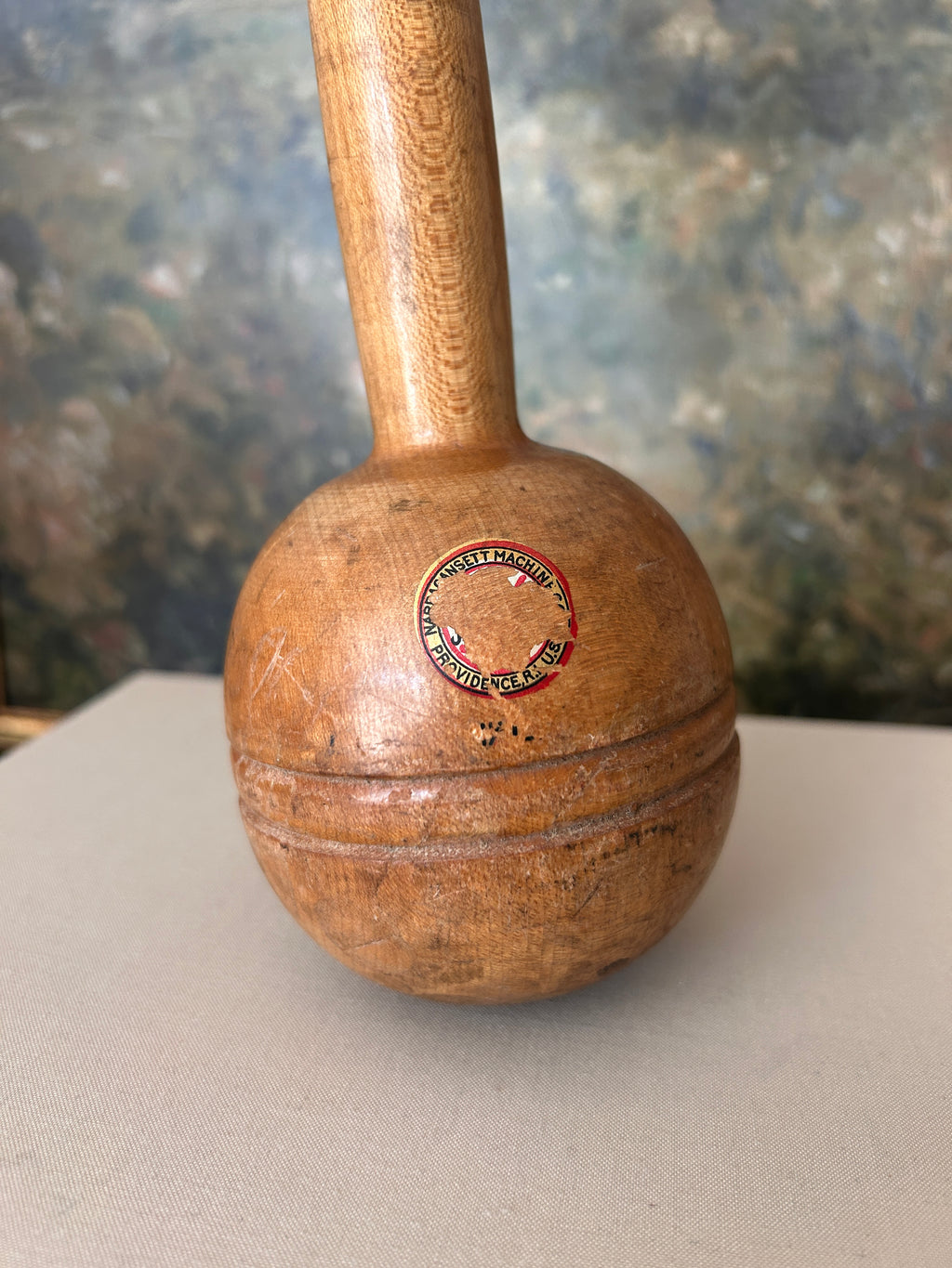 Antique Narragansett Wooden Dumbbell