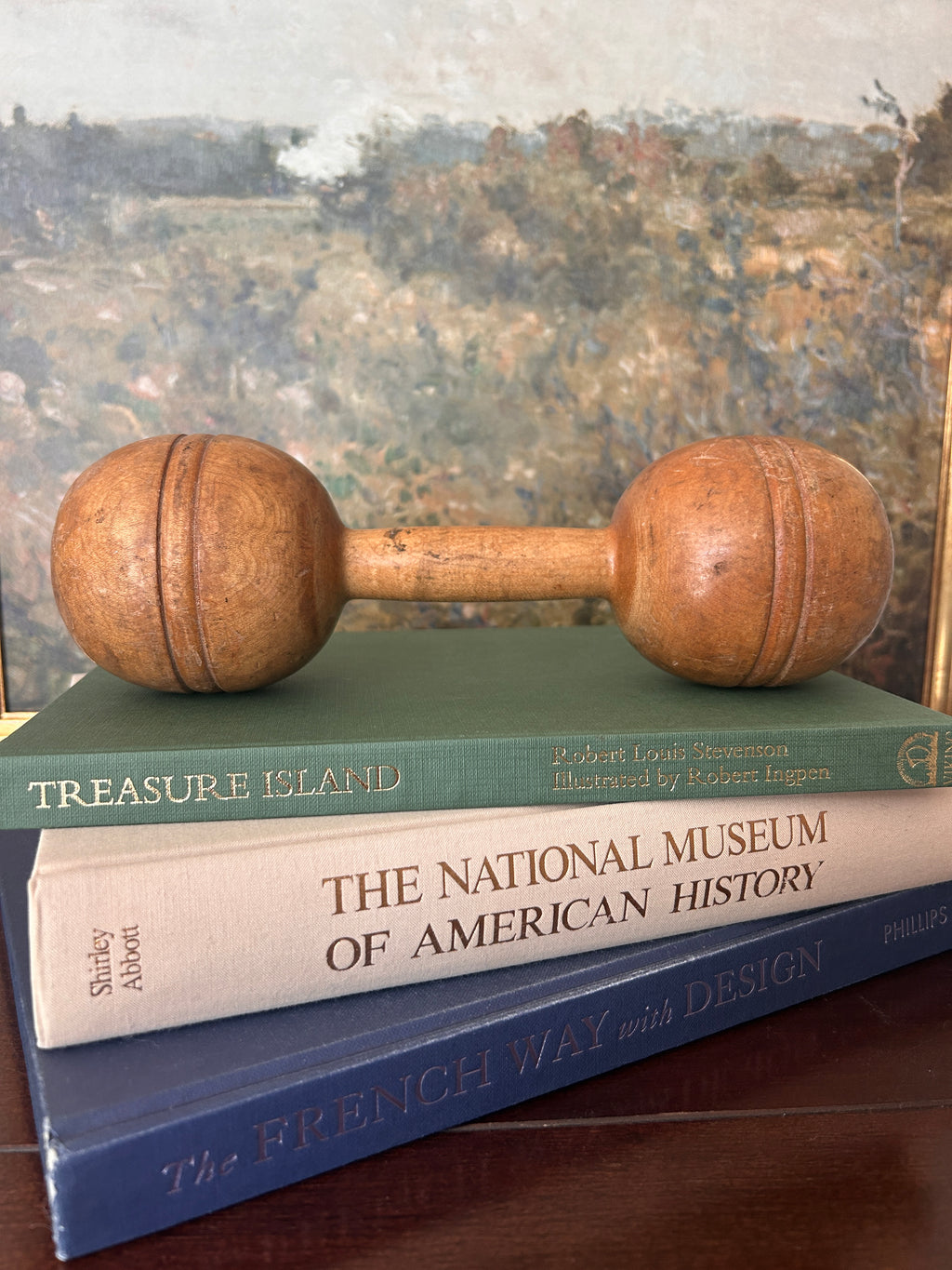 Antique Narragansett Wooden Dumbbell