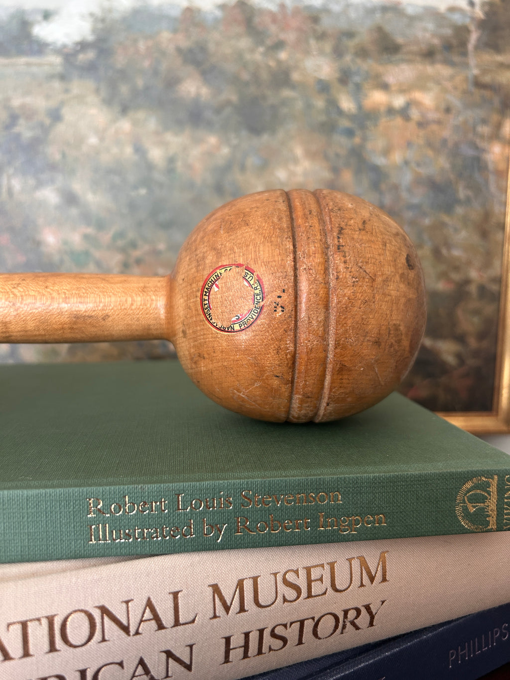 Antique Narragansett Wooden Dumbbell