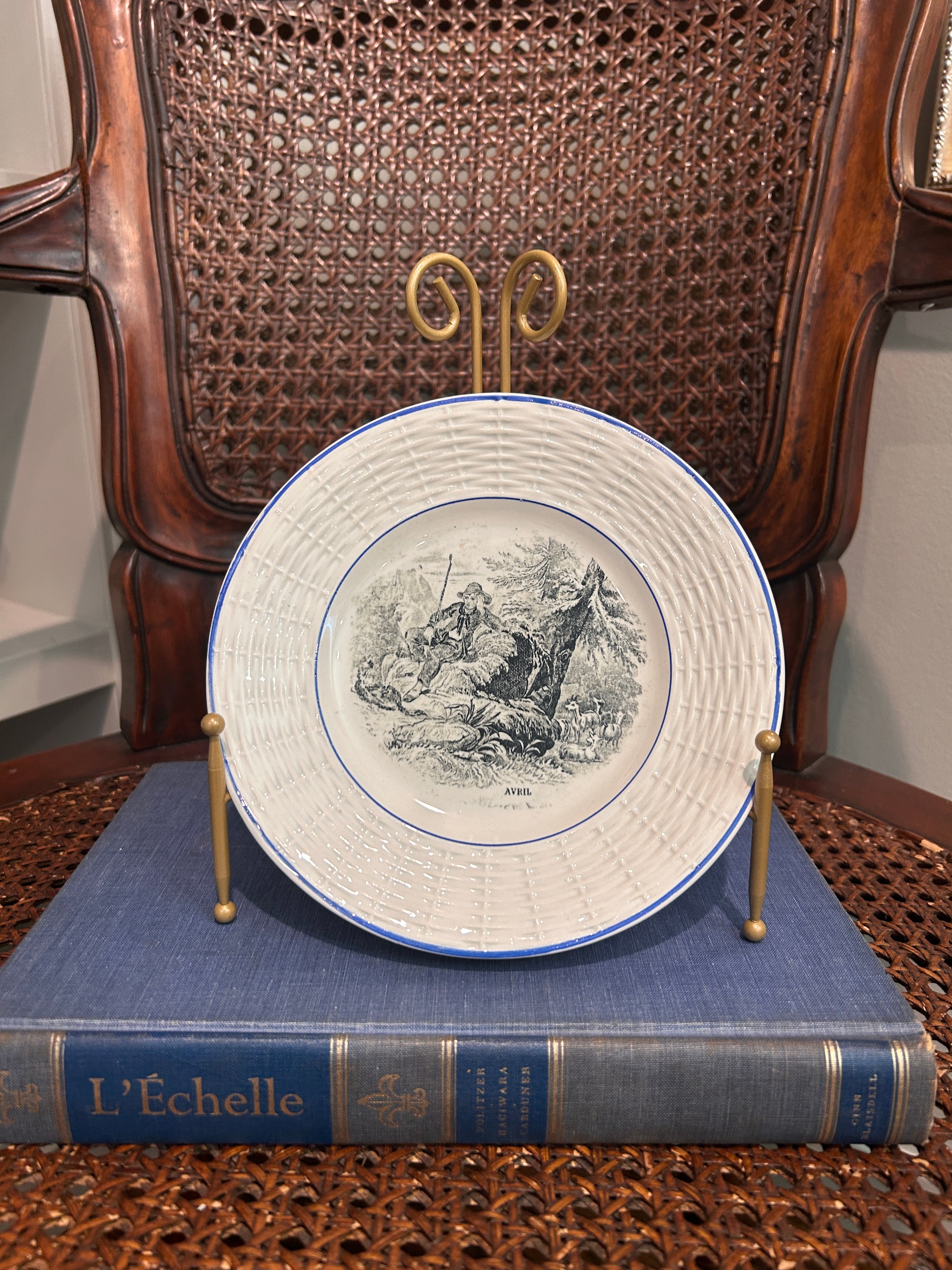 Vintage Digoin French Month Plates -Set of 4