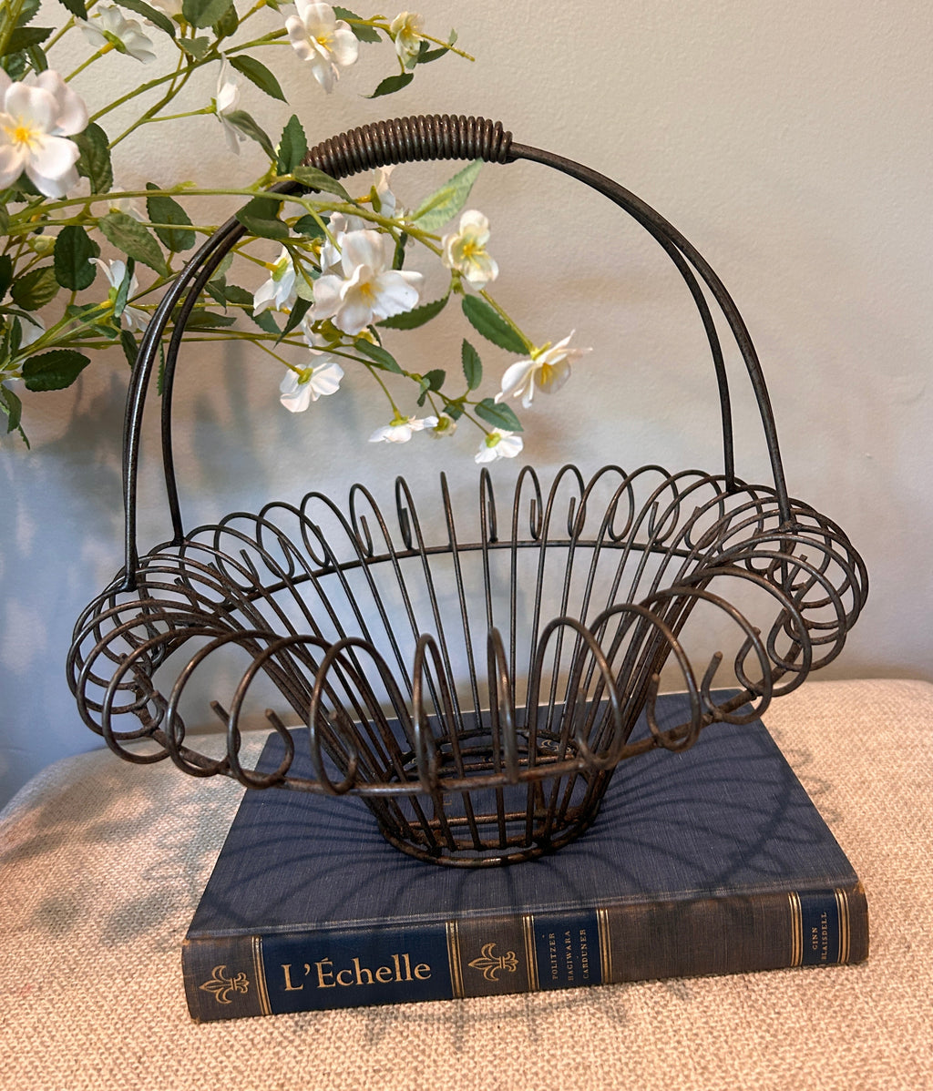 Vintage French Style Iron Wire Basket