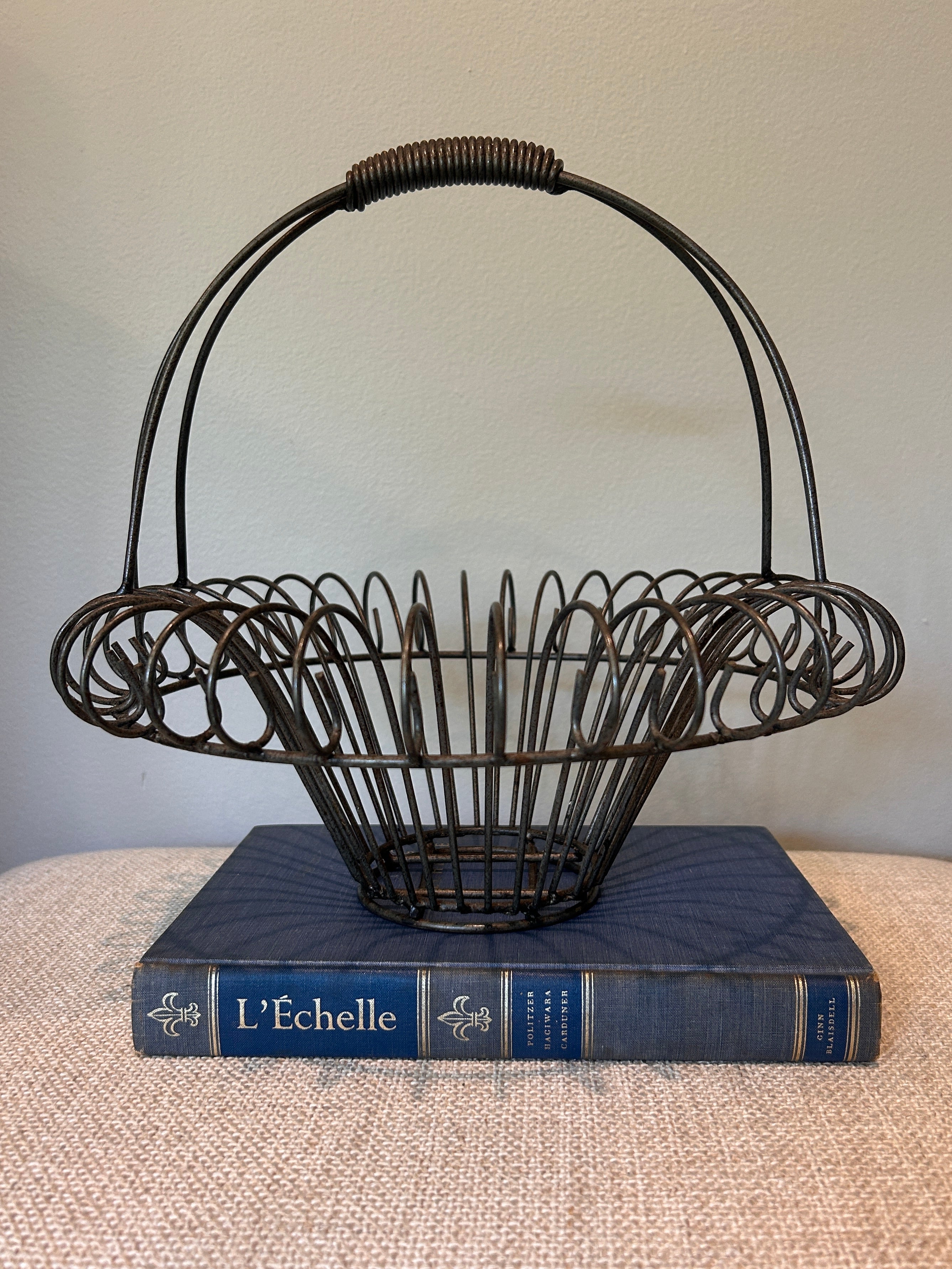 Vintage French Style Iron Wire Basket