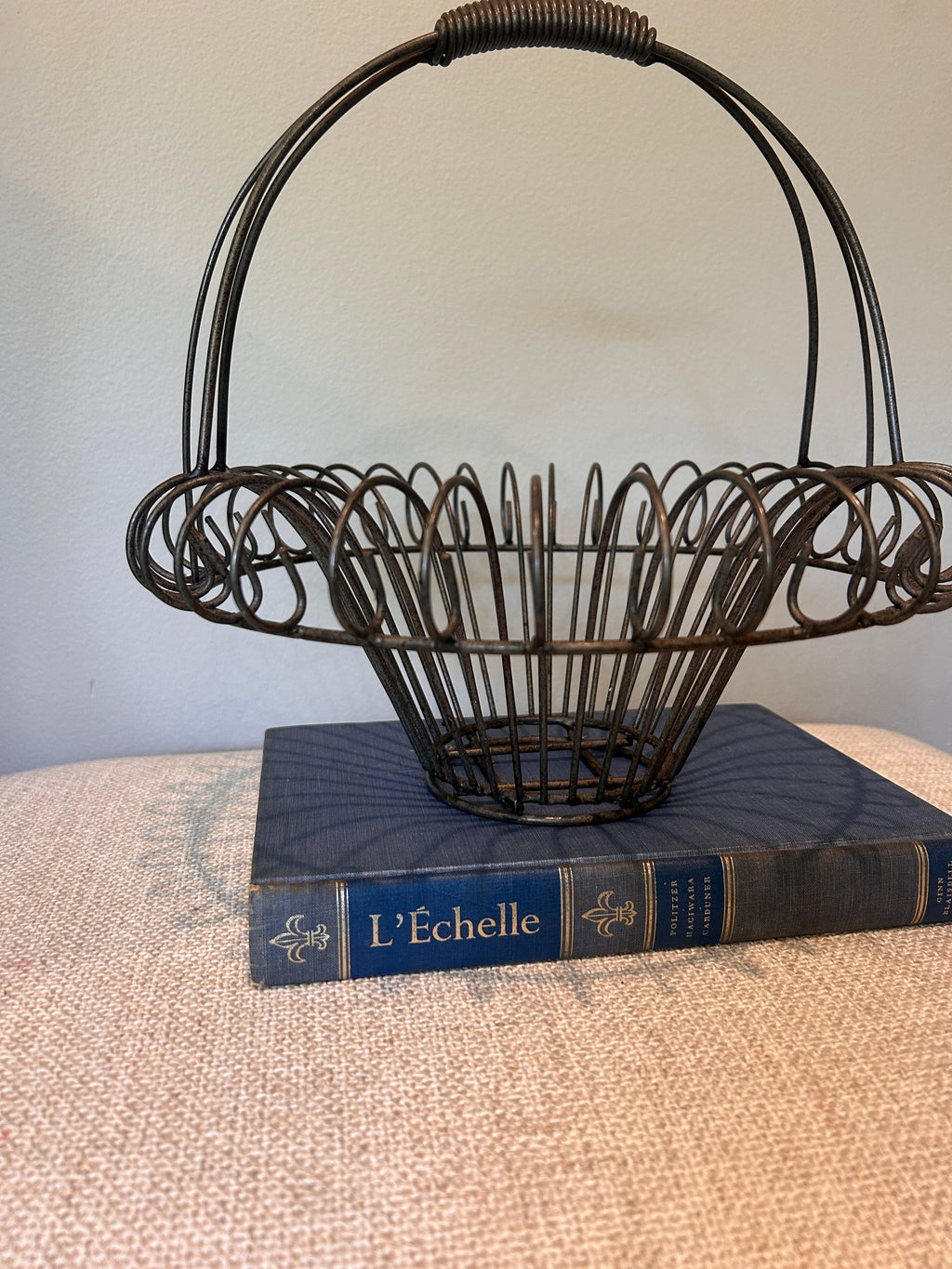 Vintage French Style Iron Wire Basket