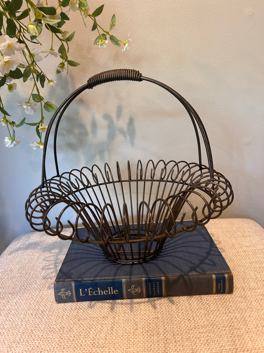 Vintage French Style Iron Wire Basket