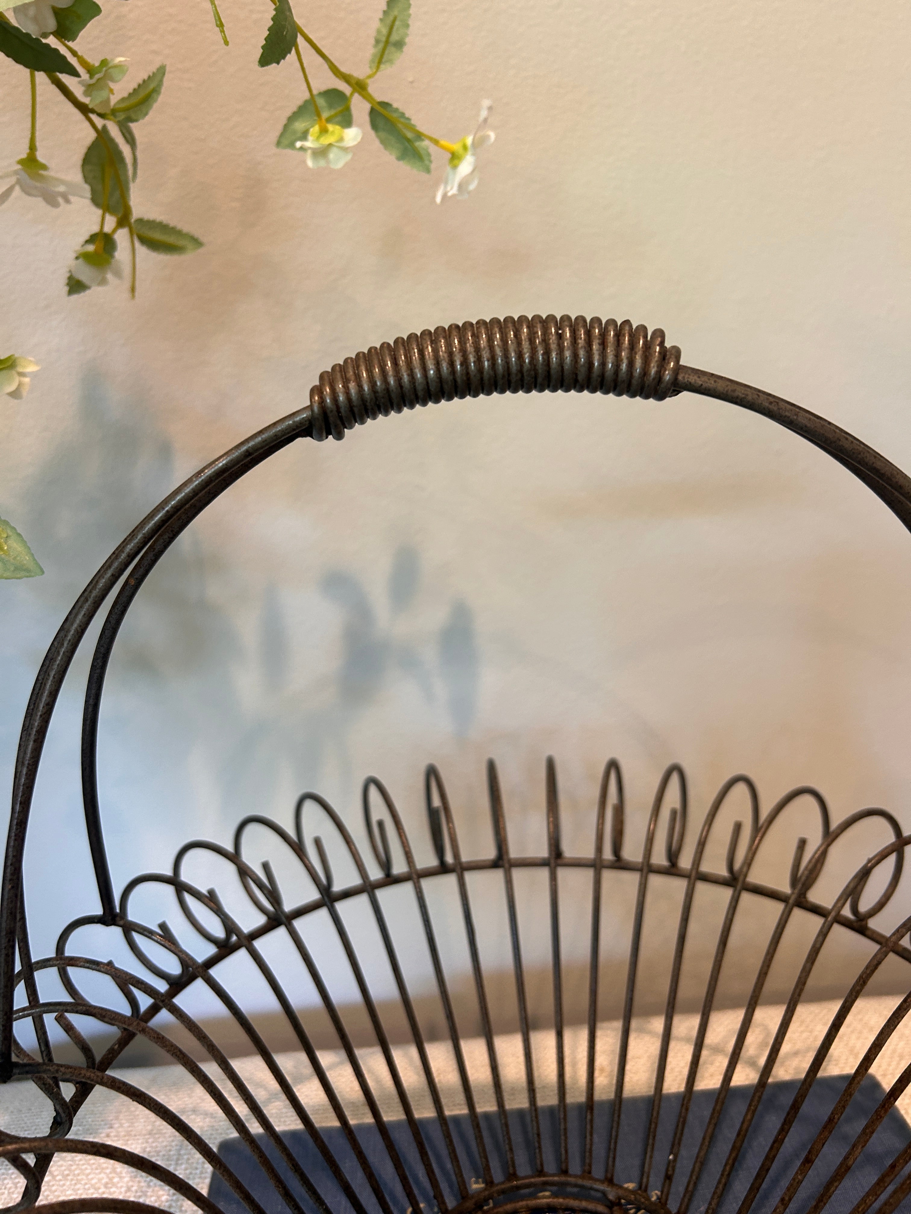 Vintage French Style Iron Wire Basket