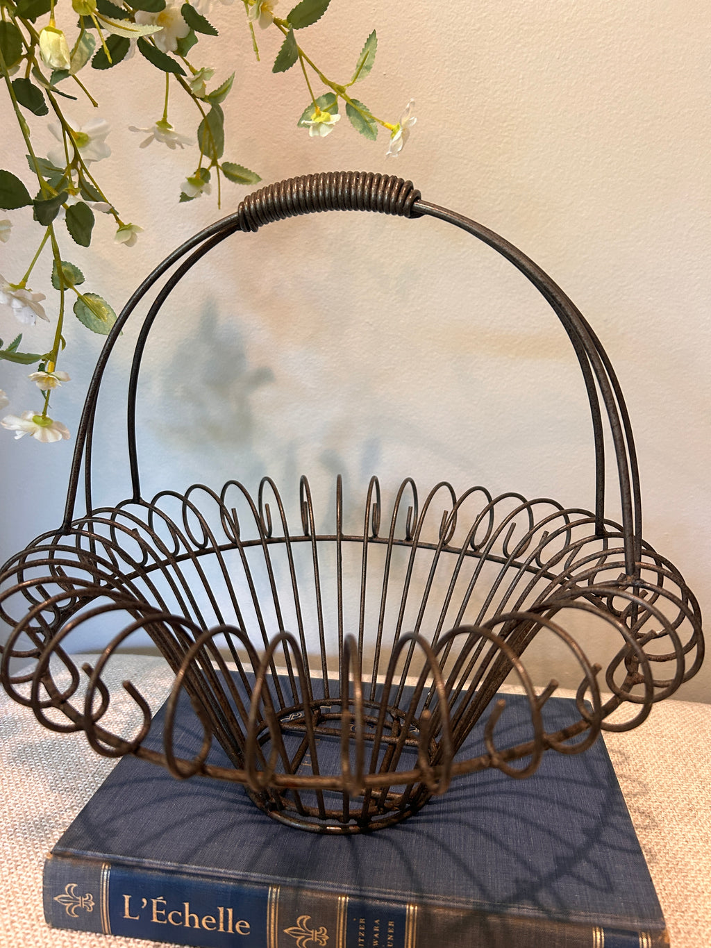 Vintage French Style Iron Wire Basket