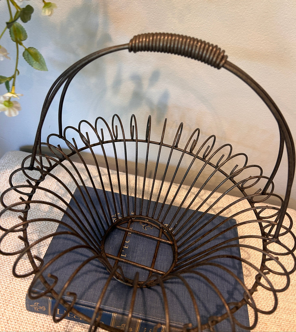 Vintage French Style Iron Wire Basket