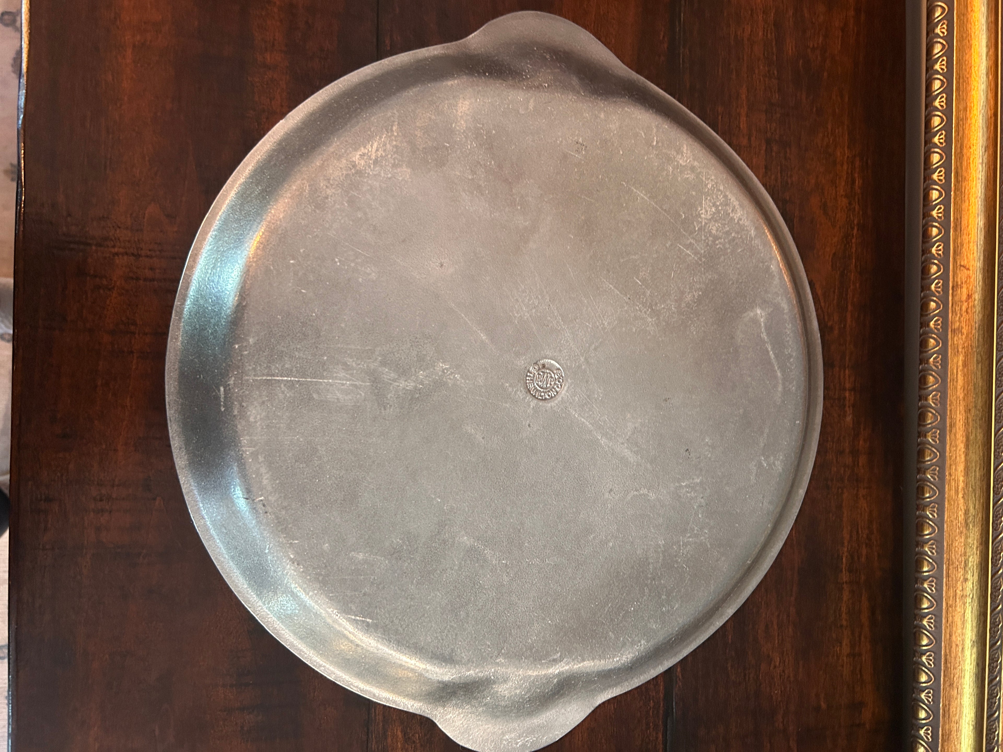 Vintage Wilton Pewter Shell Handle Tray