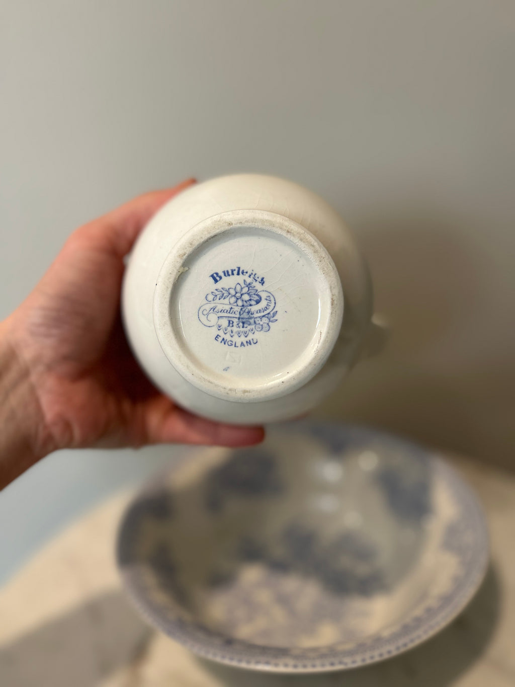 Vintage Burleigh Asiatic Pheasants English Pitcher and Bowl Set