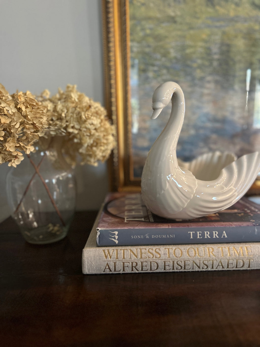White Porcelain Swan Bowl