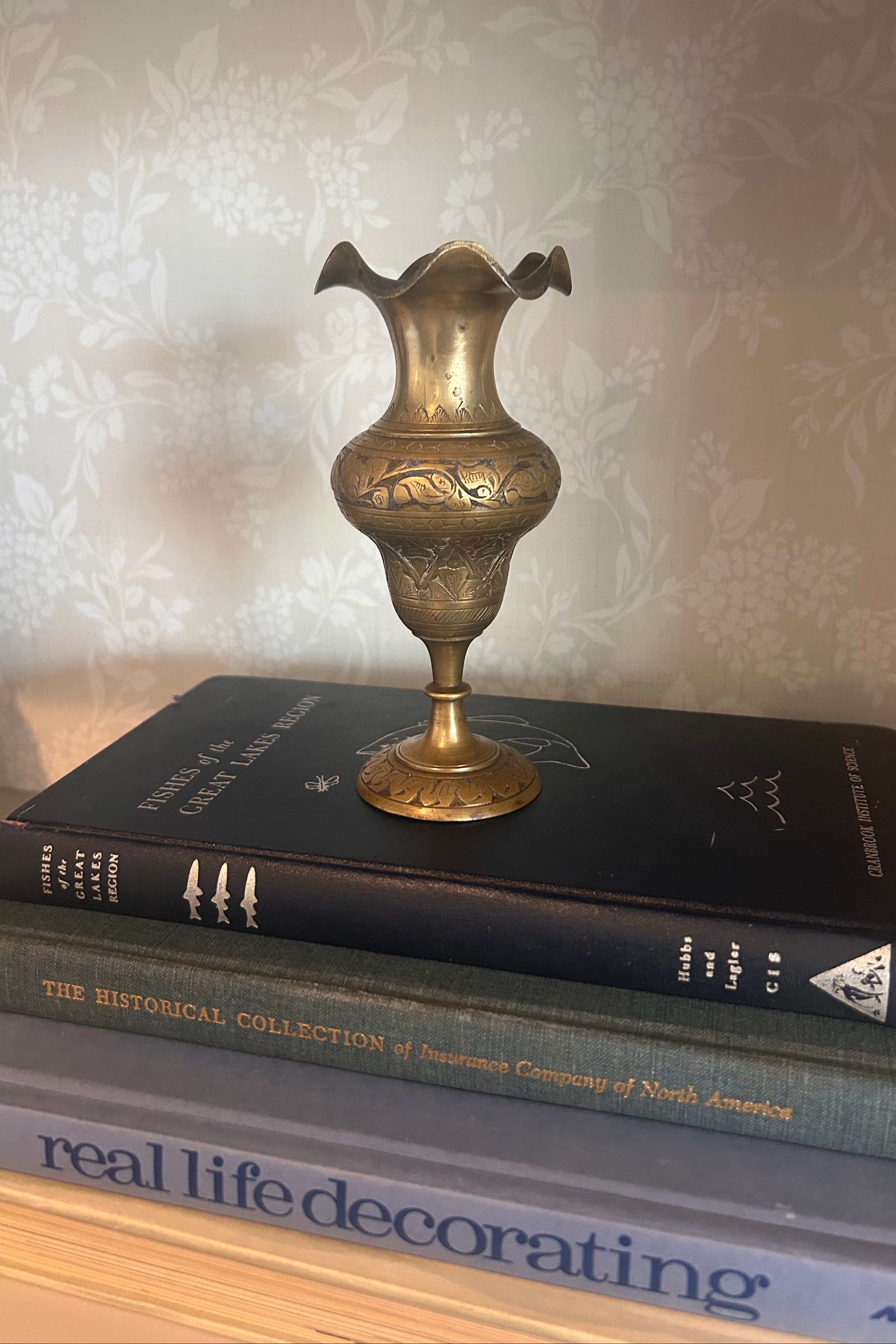 Vintage Engraved Brass Vessel