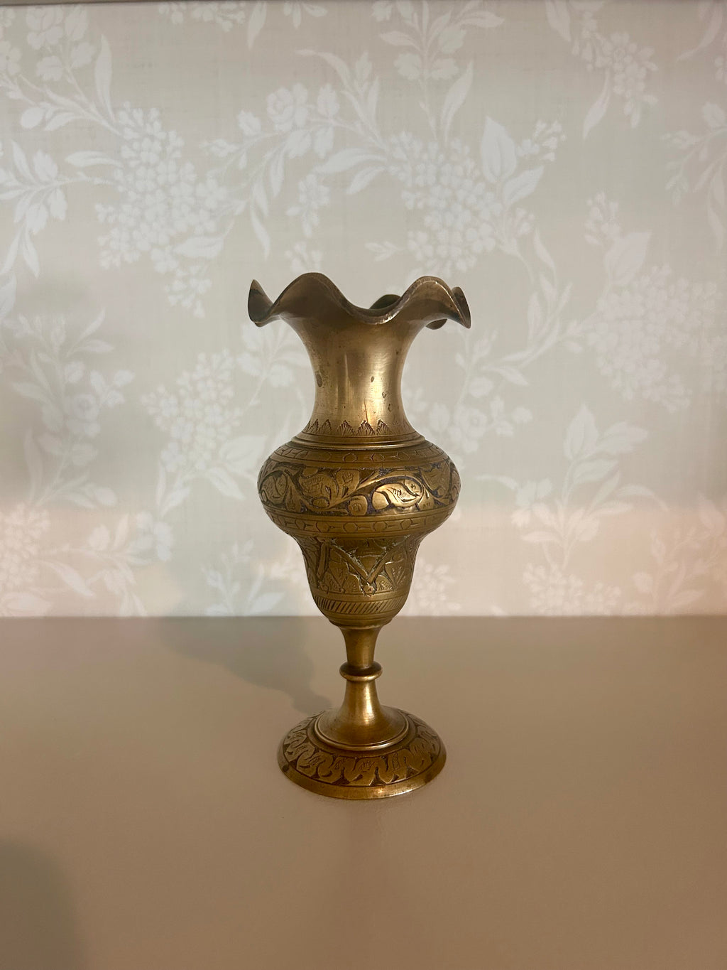 Vintage Engraved Brass Vessel