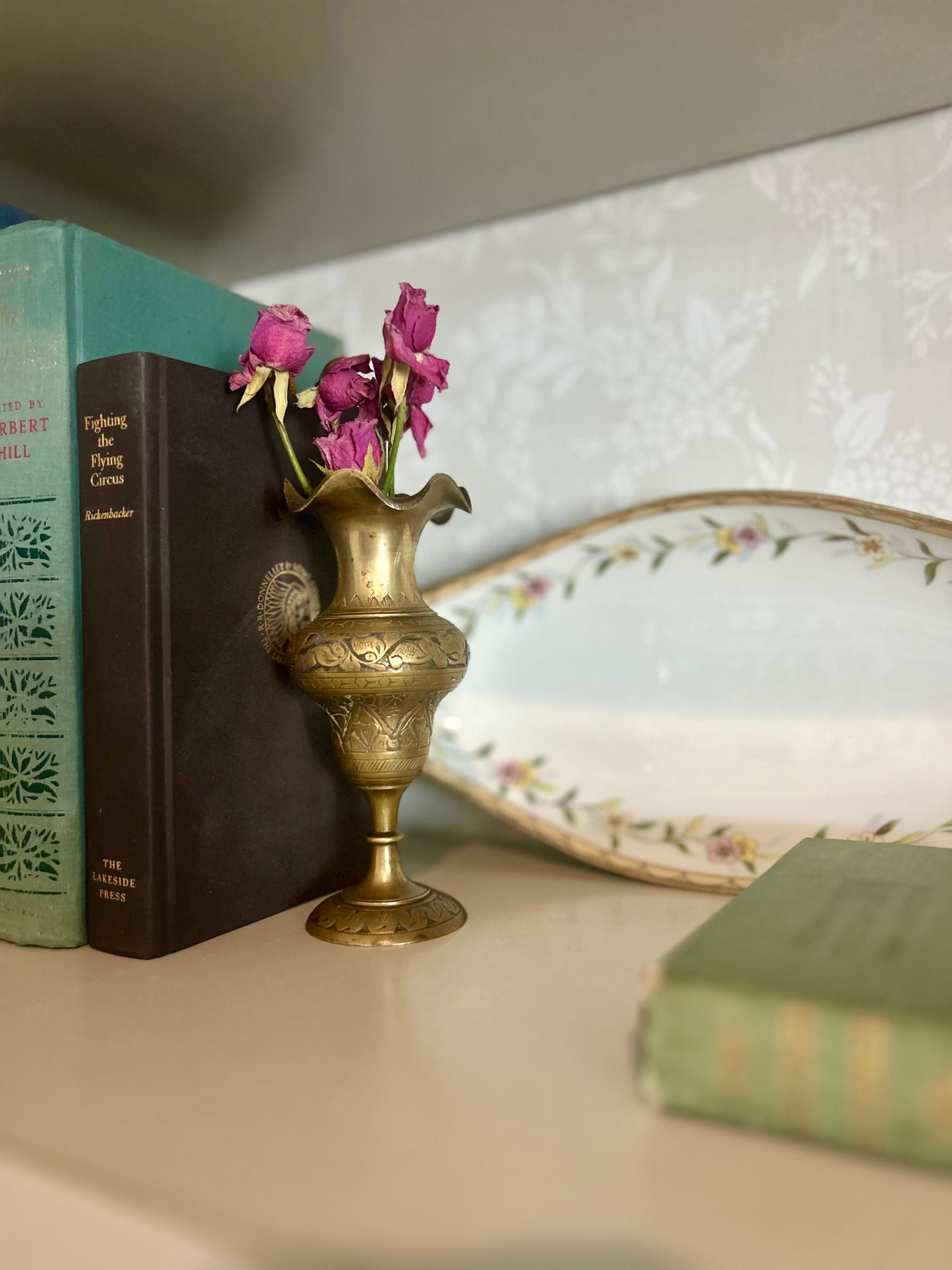 Vintage Engraved Brass Vessel