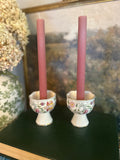 Vintage Minton Bone China Floral Candleholder Pair