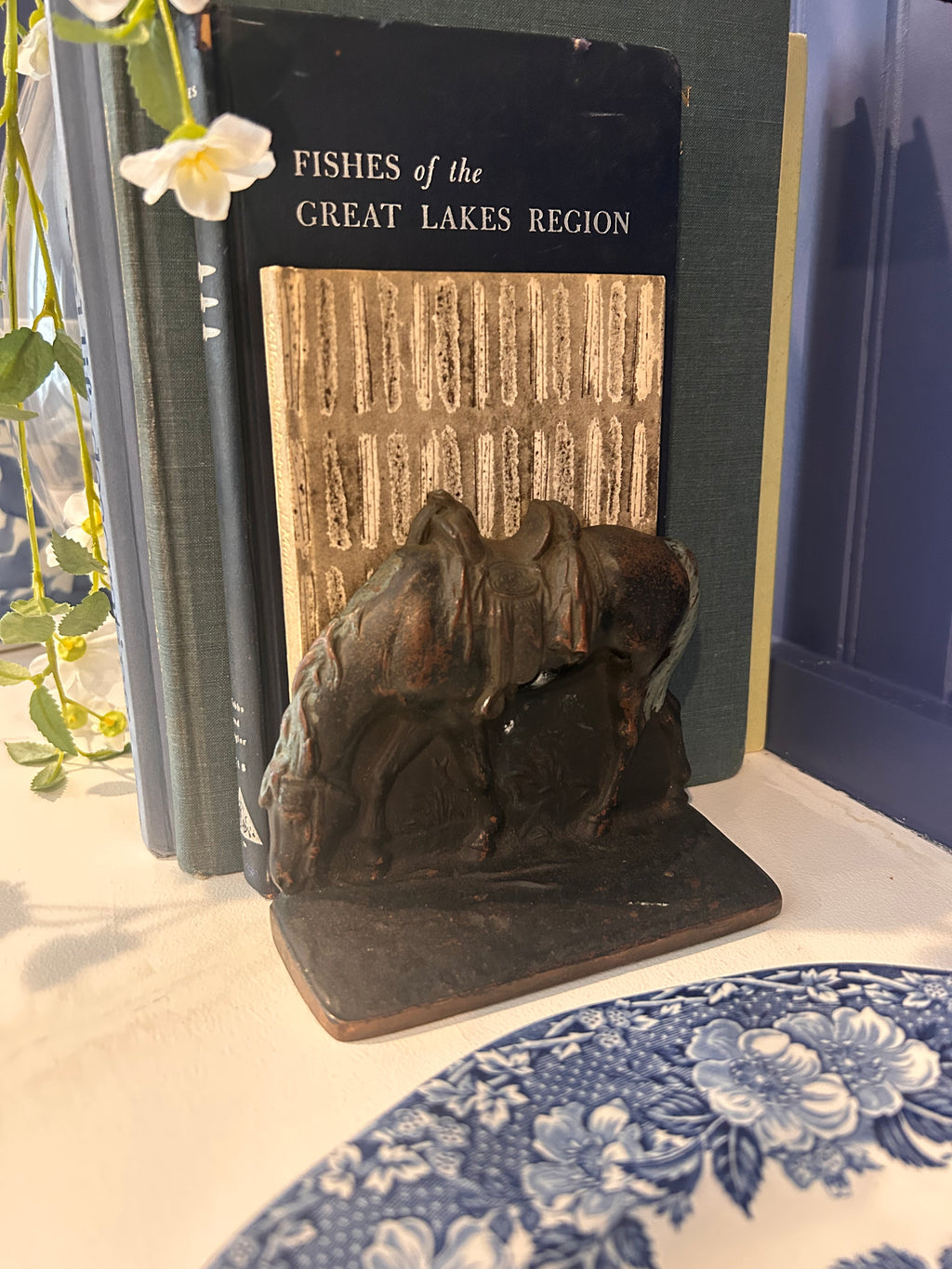 Vintage Cast Iron Horse Bookends- Set of 2