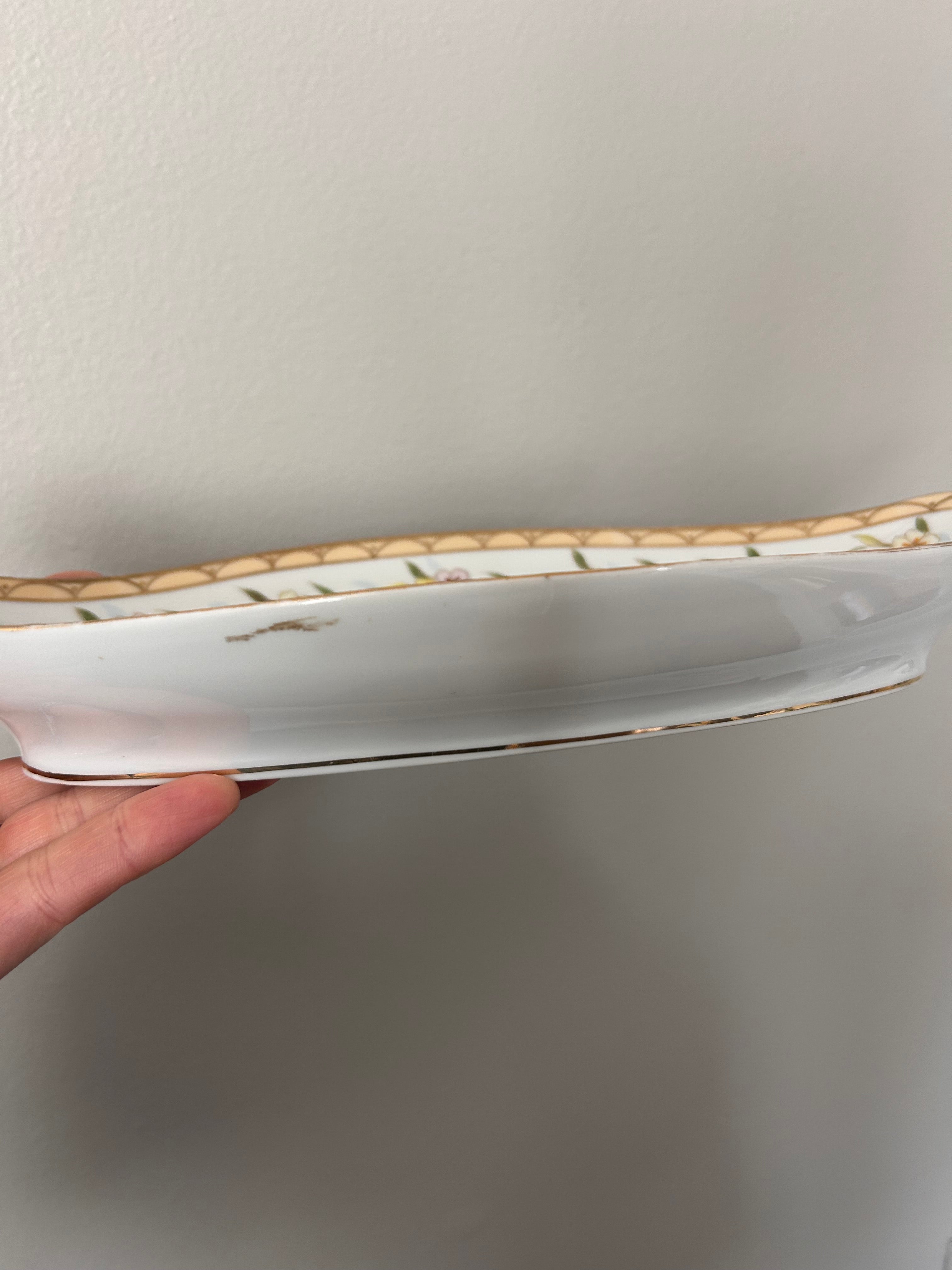 Antique Hand-painted Nippon Porcelain Celery Dish