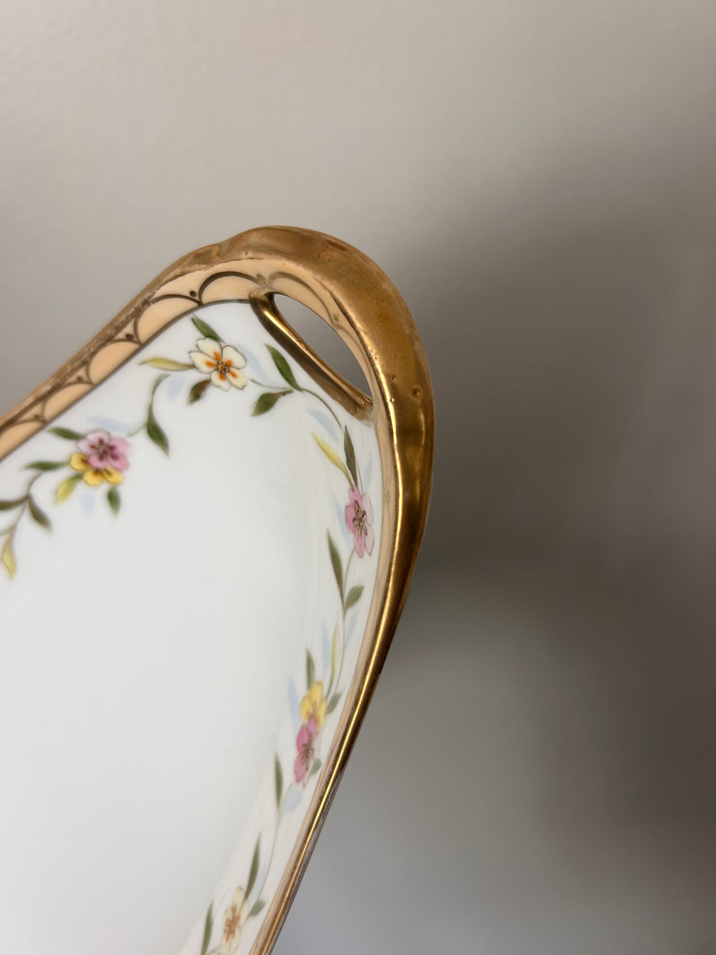 Antique Hand-painted Nippon Porcelain Celery Dish