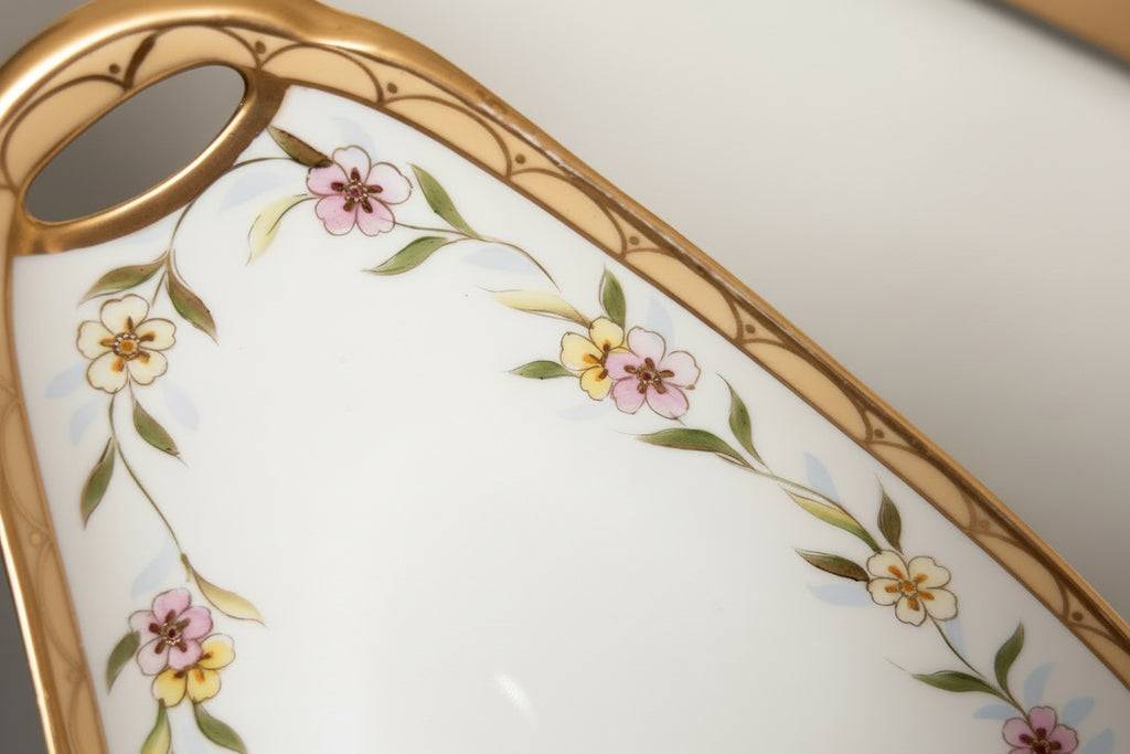 Antique Hand-painted Nippon Porcelain Celery Dish