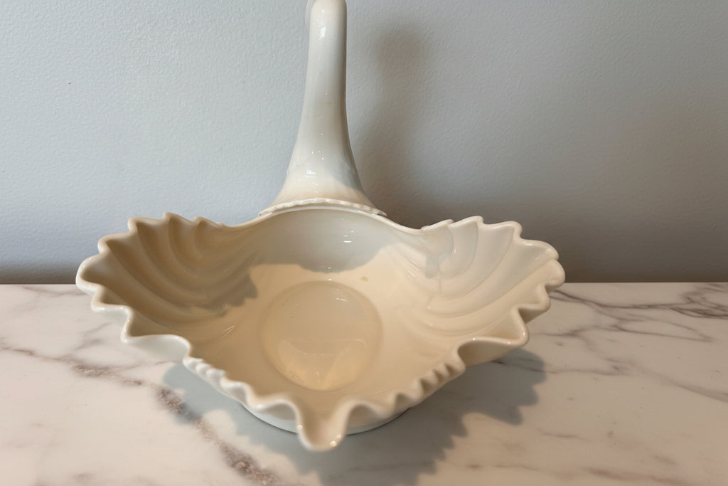 White Porcelain Swan Bowl