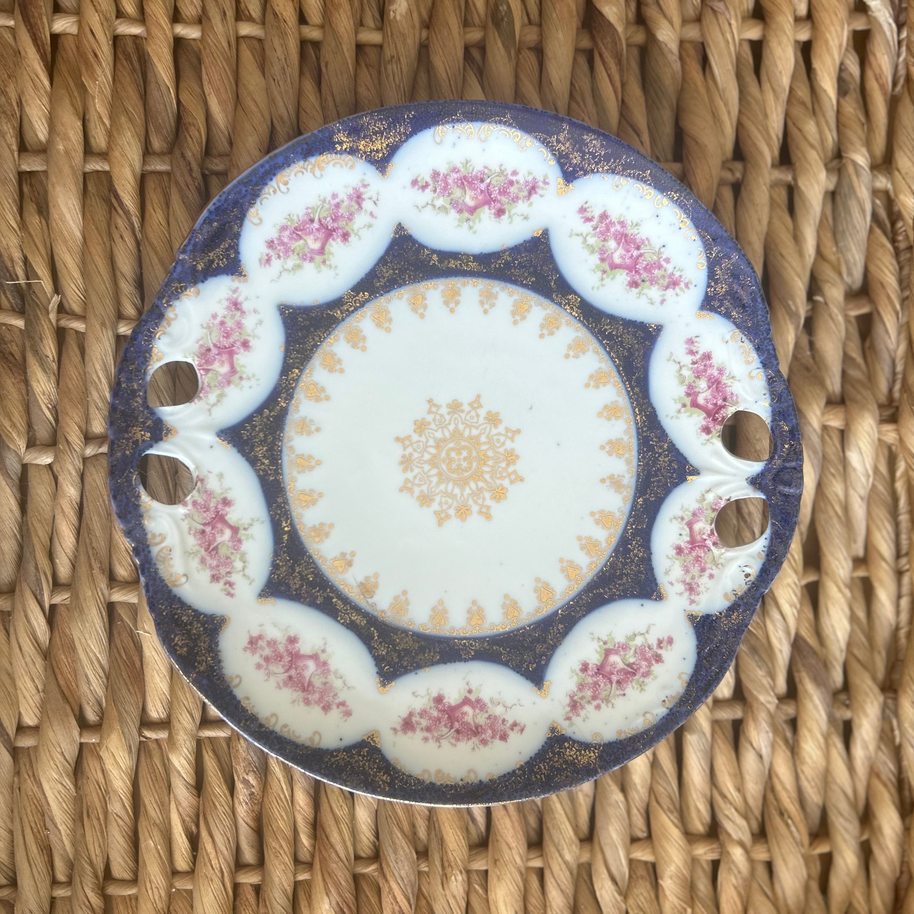 Antique Victoria Carlsbad Austria Floral Porcelain Plate