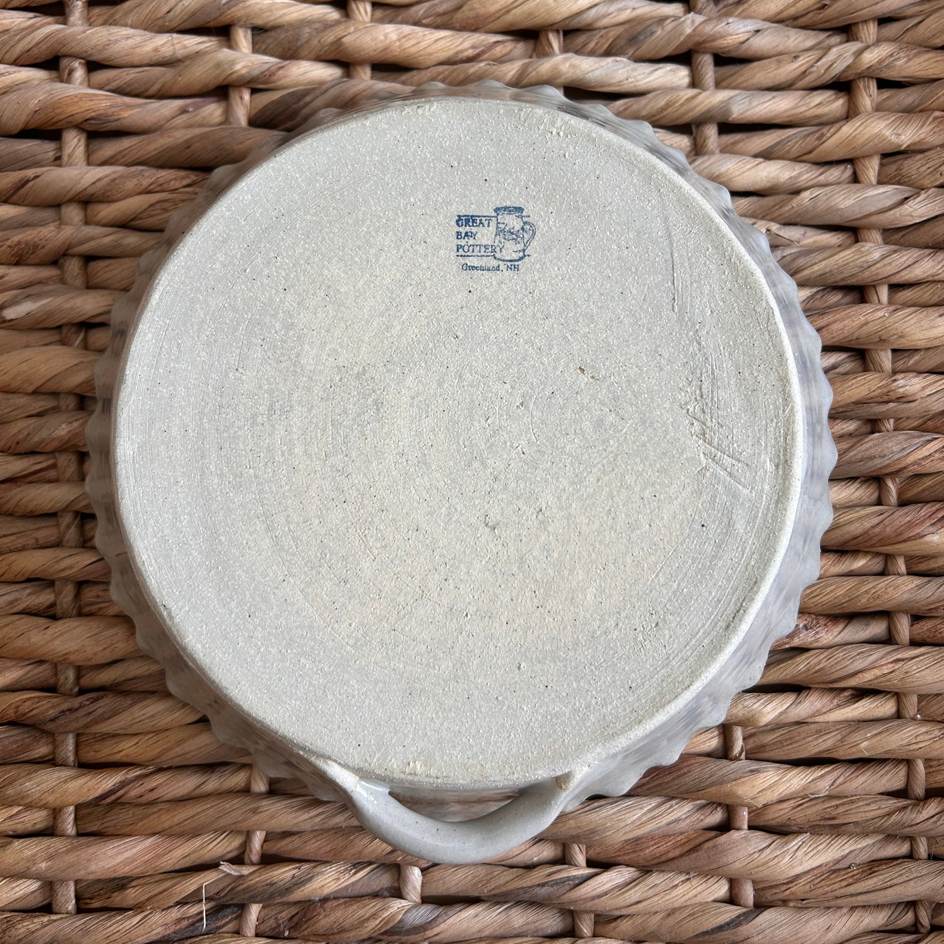Vintage Scalloped Great Bay Pottery Stoneware Pie Dish