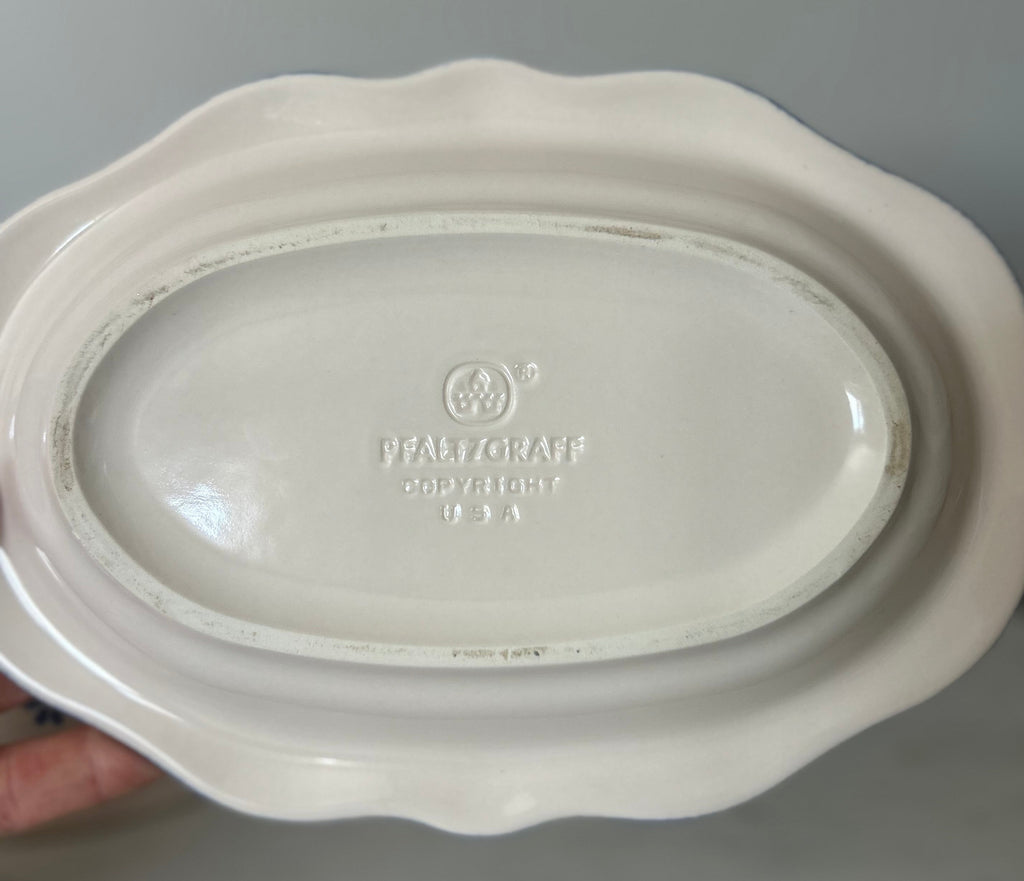 Vintage Maison Blue Covered Butter Dish